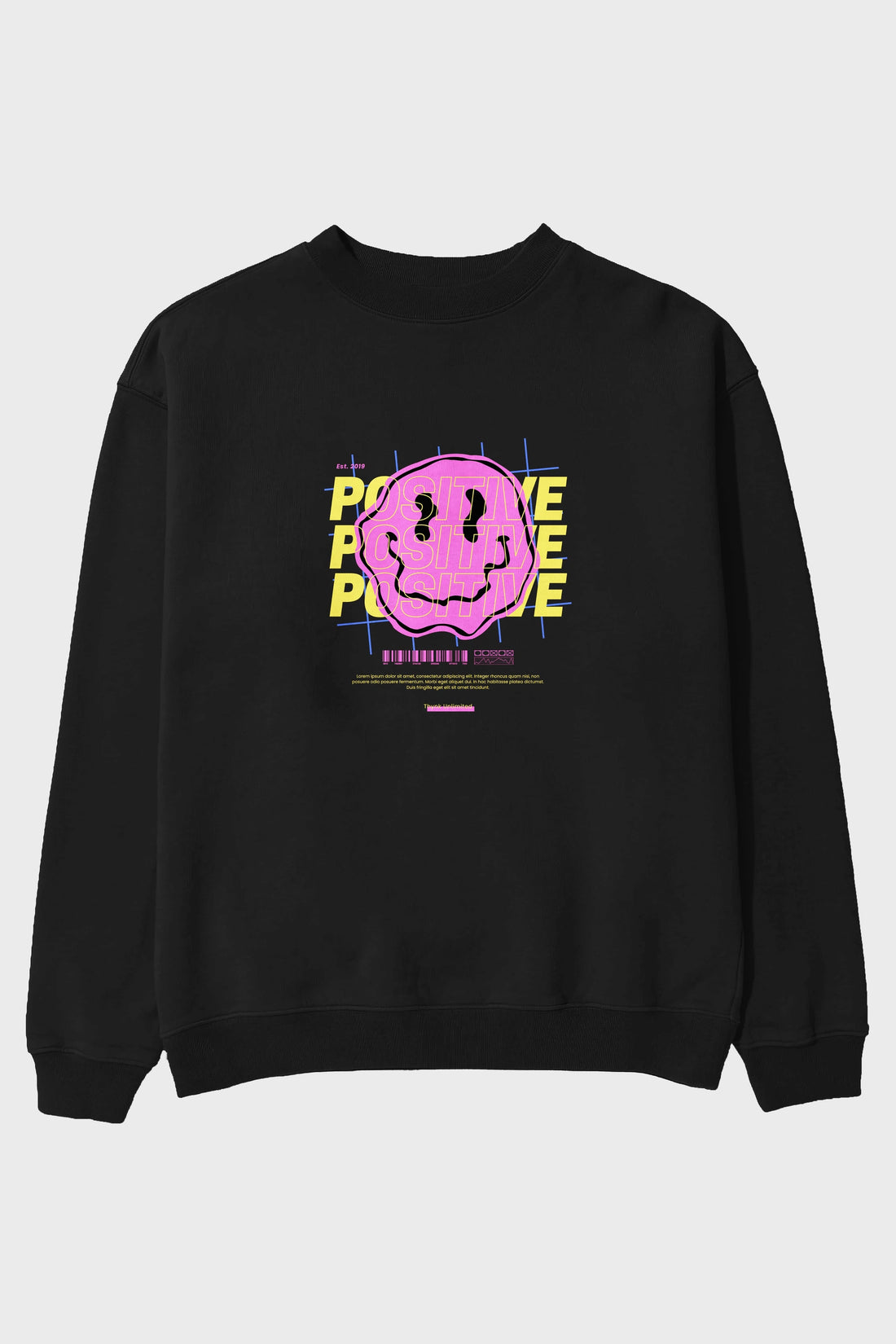 Positive 2 Ön Baskılı Oversize Sweatshirt Erkek Kadın Unisex