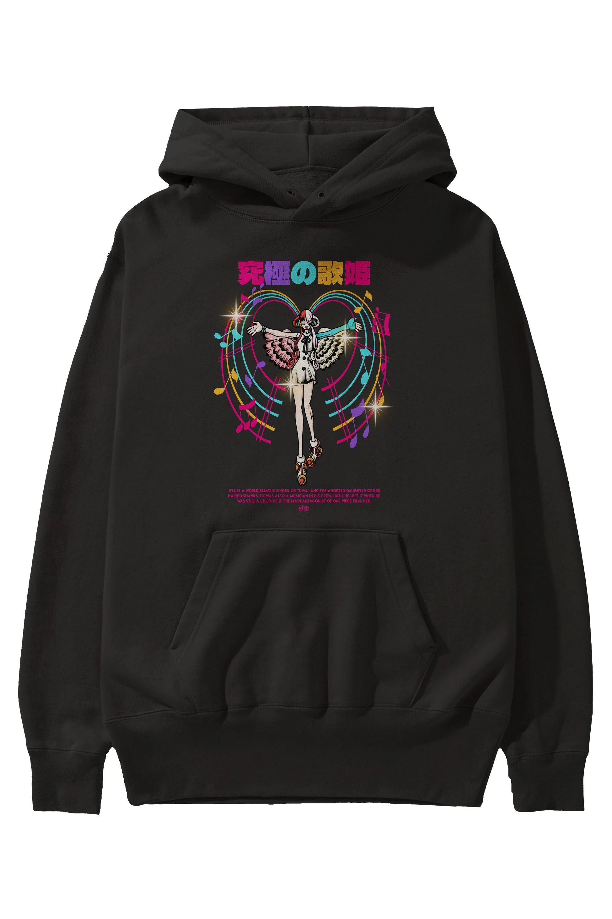 Uta Anime Ön Baskılı Hoodie Oversize Kapüşonlu Sweatshirt Erkek Kadın Unisex