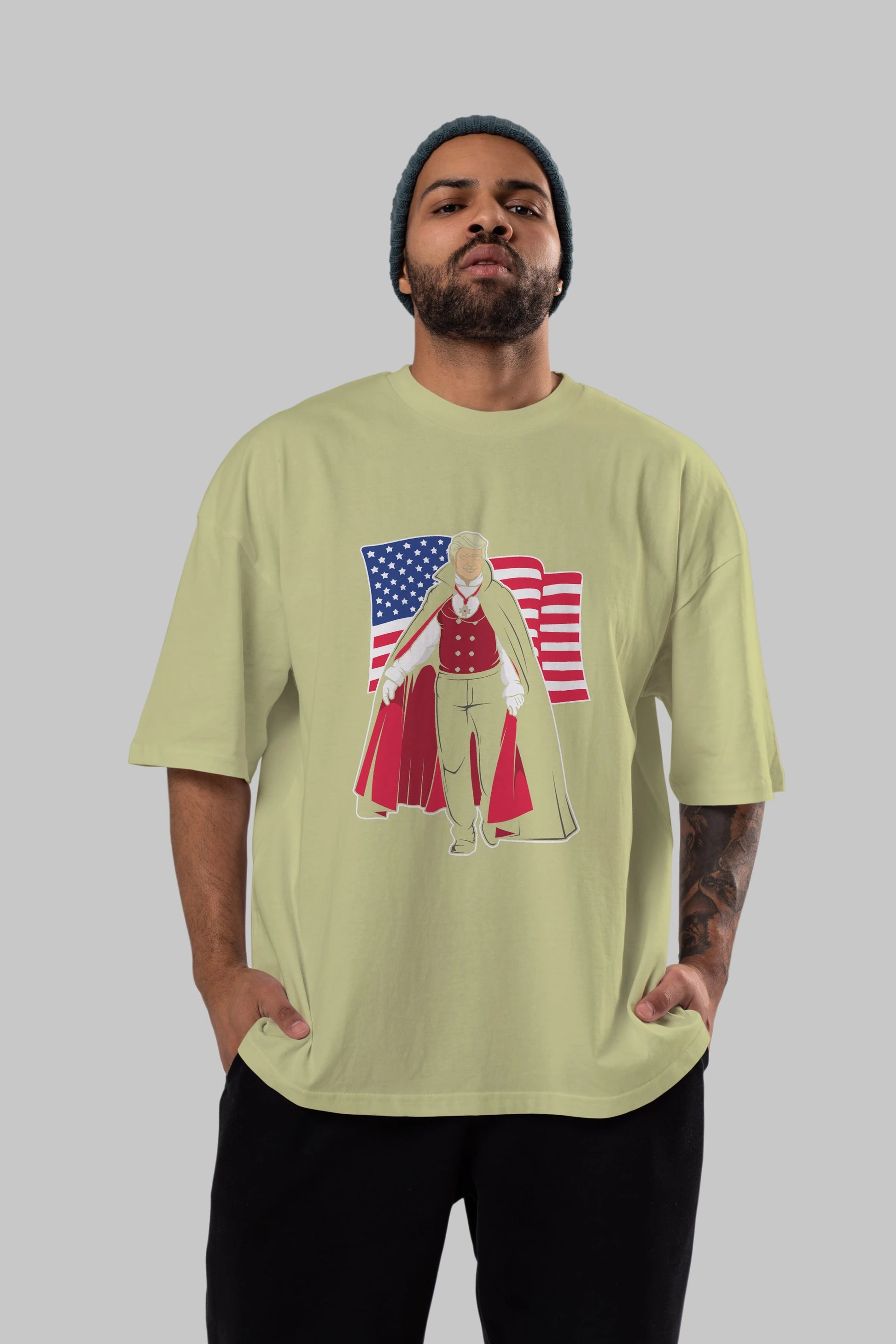 Trump Dracula Ön Baskılı Oversize t-shirt Erkek Kadın Unisex %100 Pamuk tişort