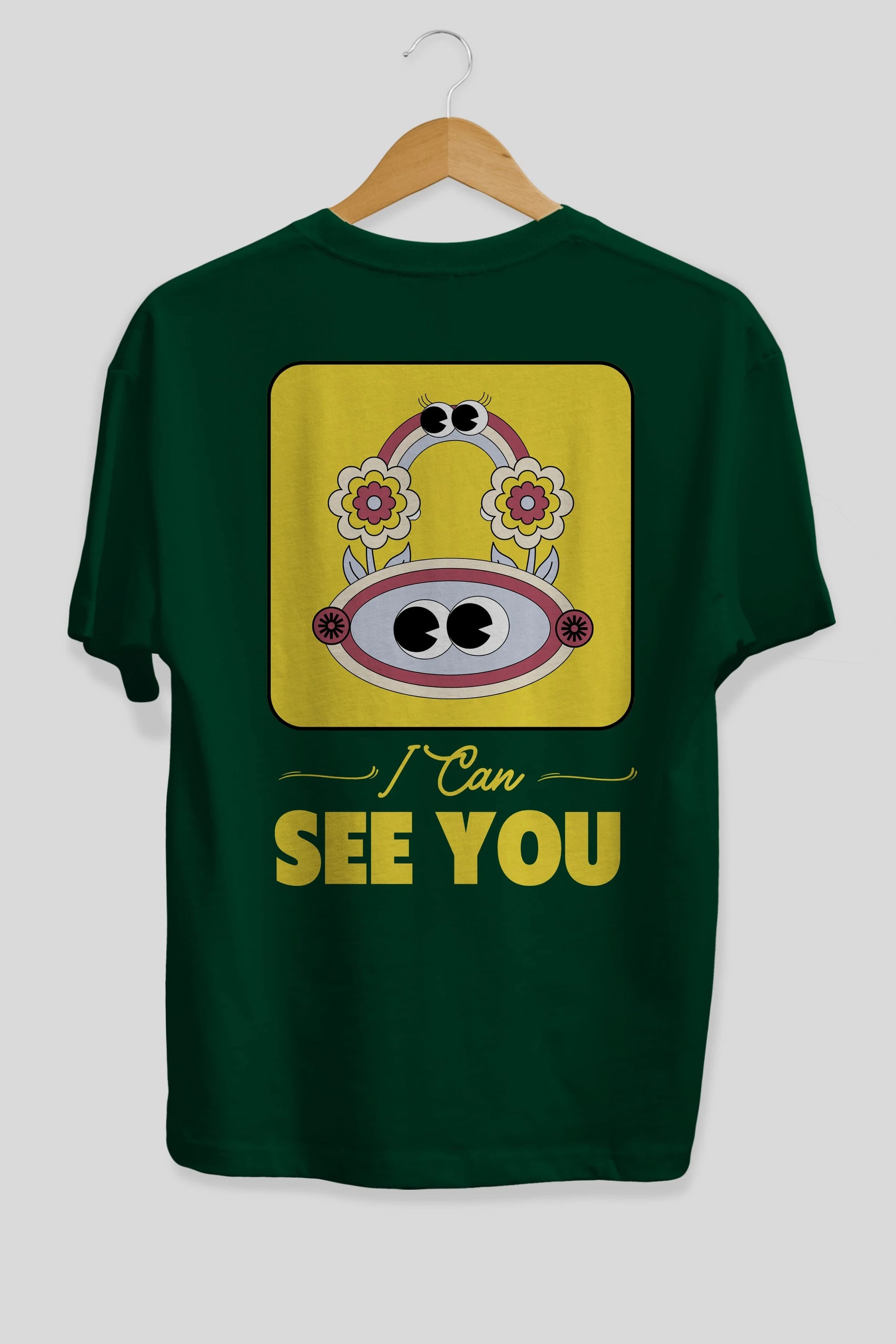 I Can See You Yazılı Arka Baskılı Oversize t-shirt Erkek Kadın Unisex