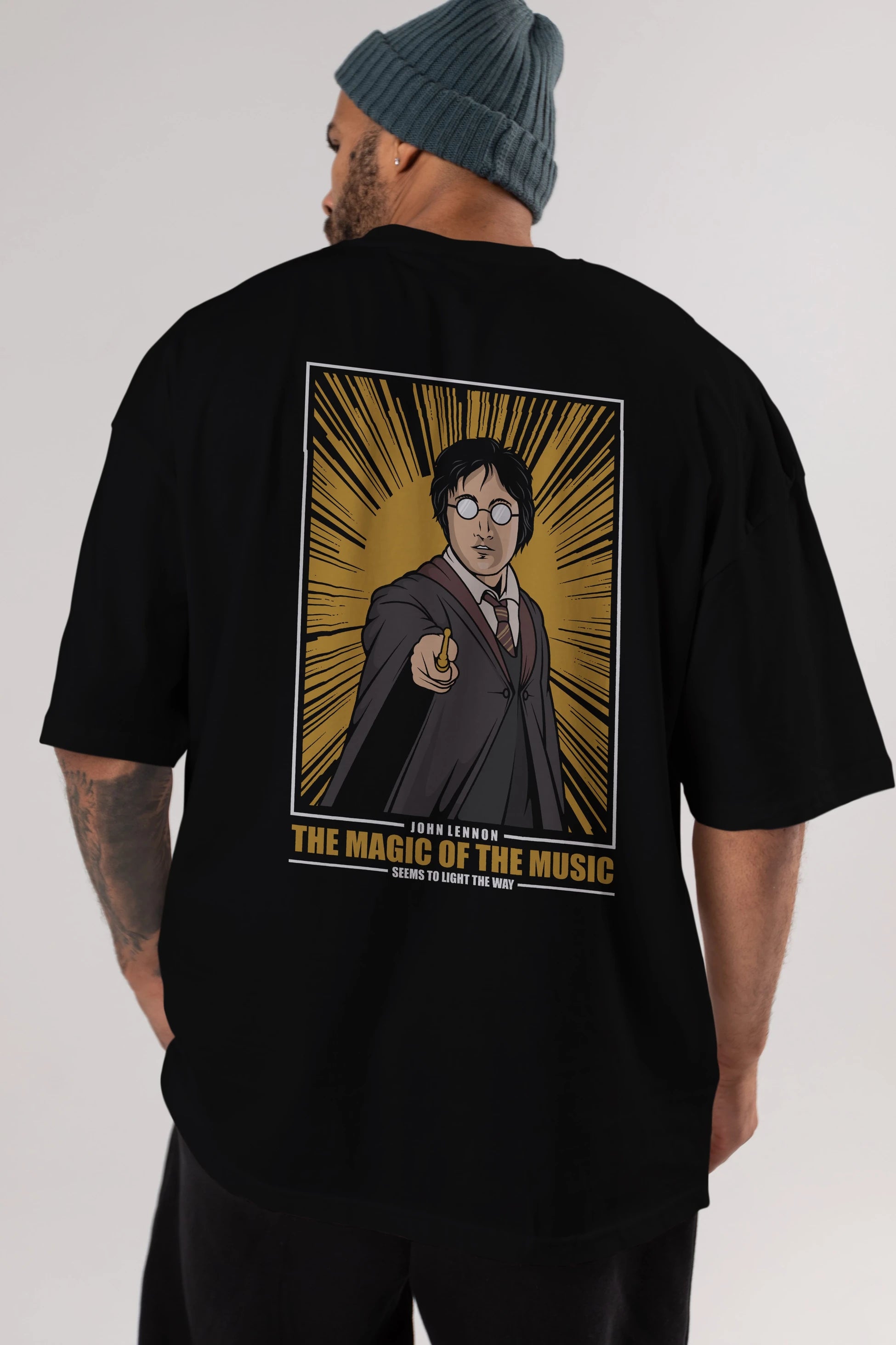 John Potter Arka Baskılı Oversize t-shirt Erkek Kadın Unisex %100 Pamuk tişort