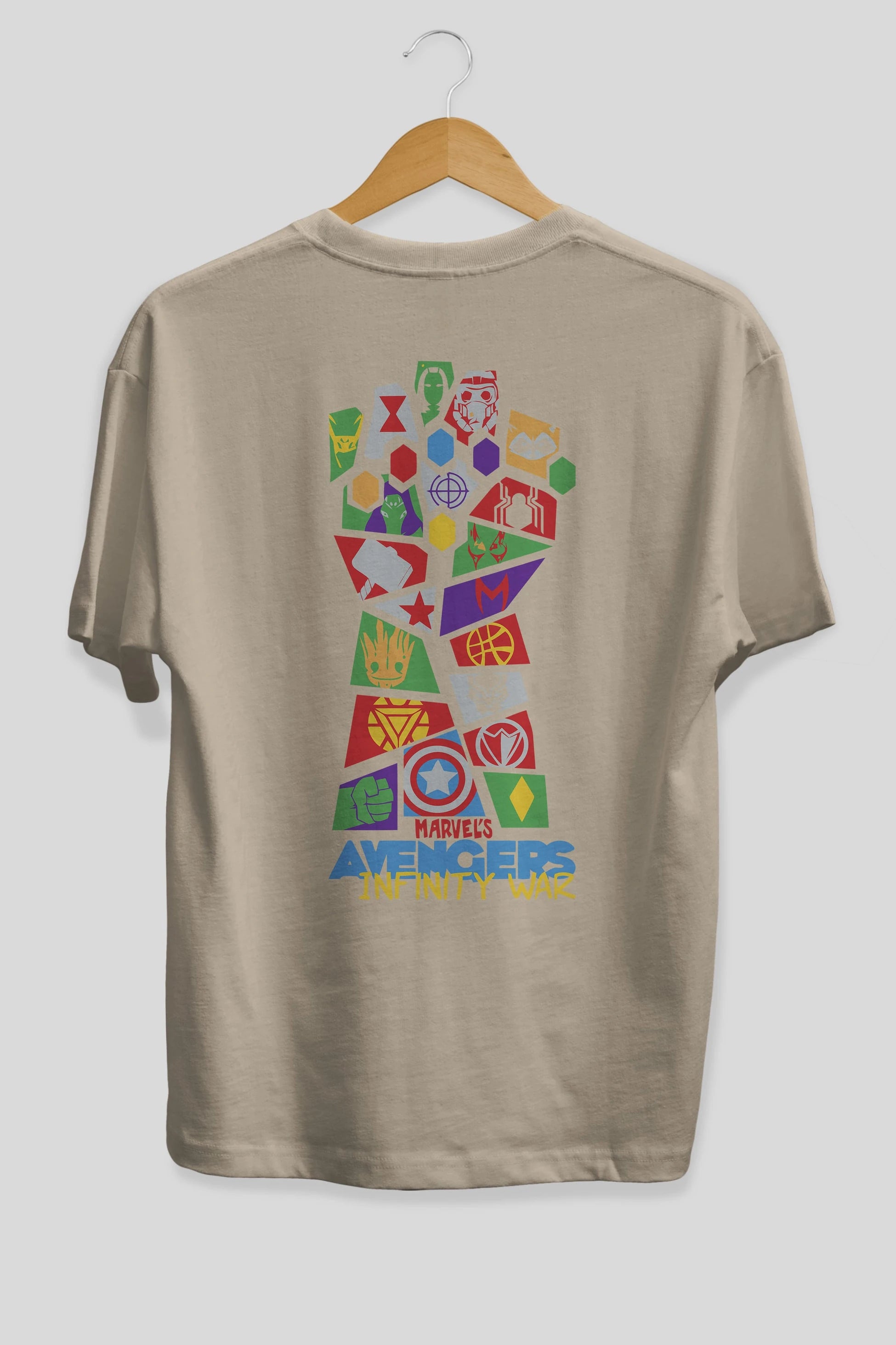 The Avengers Arka Baskılı Oversize t-shirt Erkek Kadın Unisex %100 Pamuk Bisiklet Yaka tişort