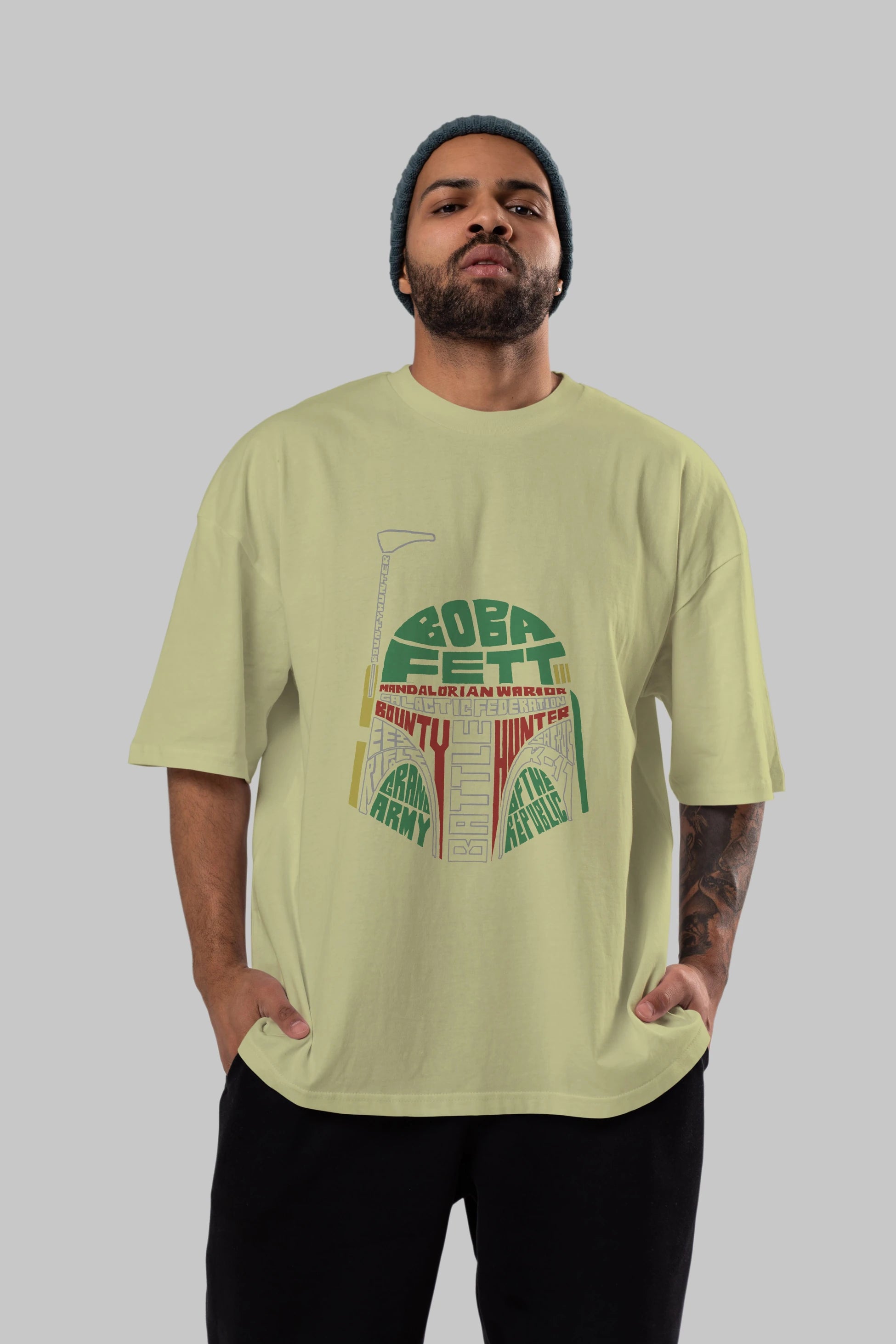 Boba Fett (2) Ön Baskılı Oversize t-shirt %100 pamuk Erkek Kadın Unisex