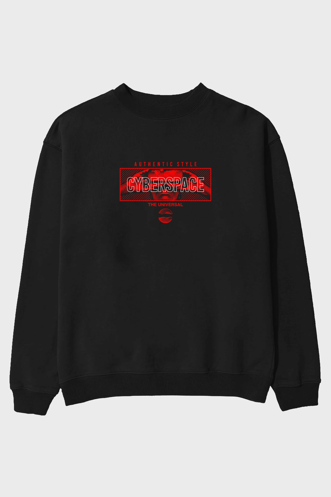 Cyberspace Ön Baskılı Oversize Sweatshirt Erkek Kadın Unisex