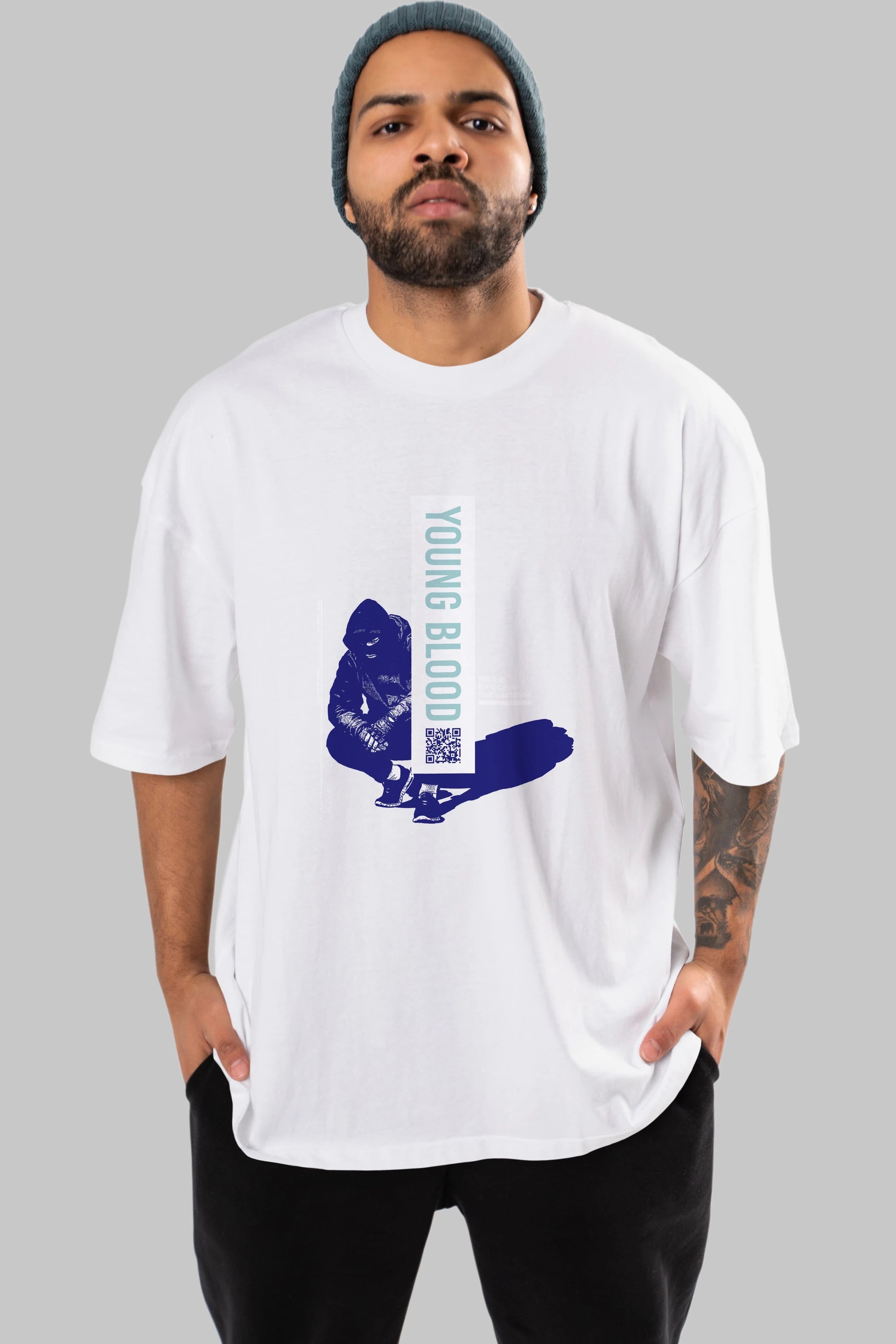 Young Blood Ön Baskılı Oversize t-shirt Erkek Kadın Unisex