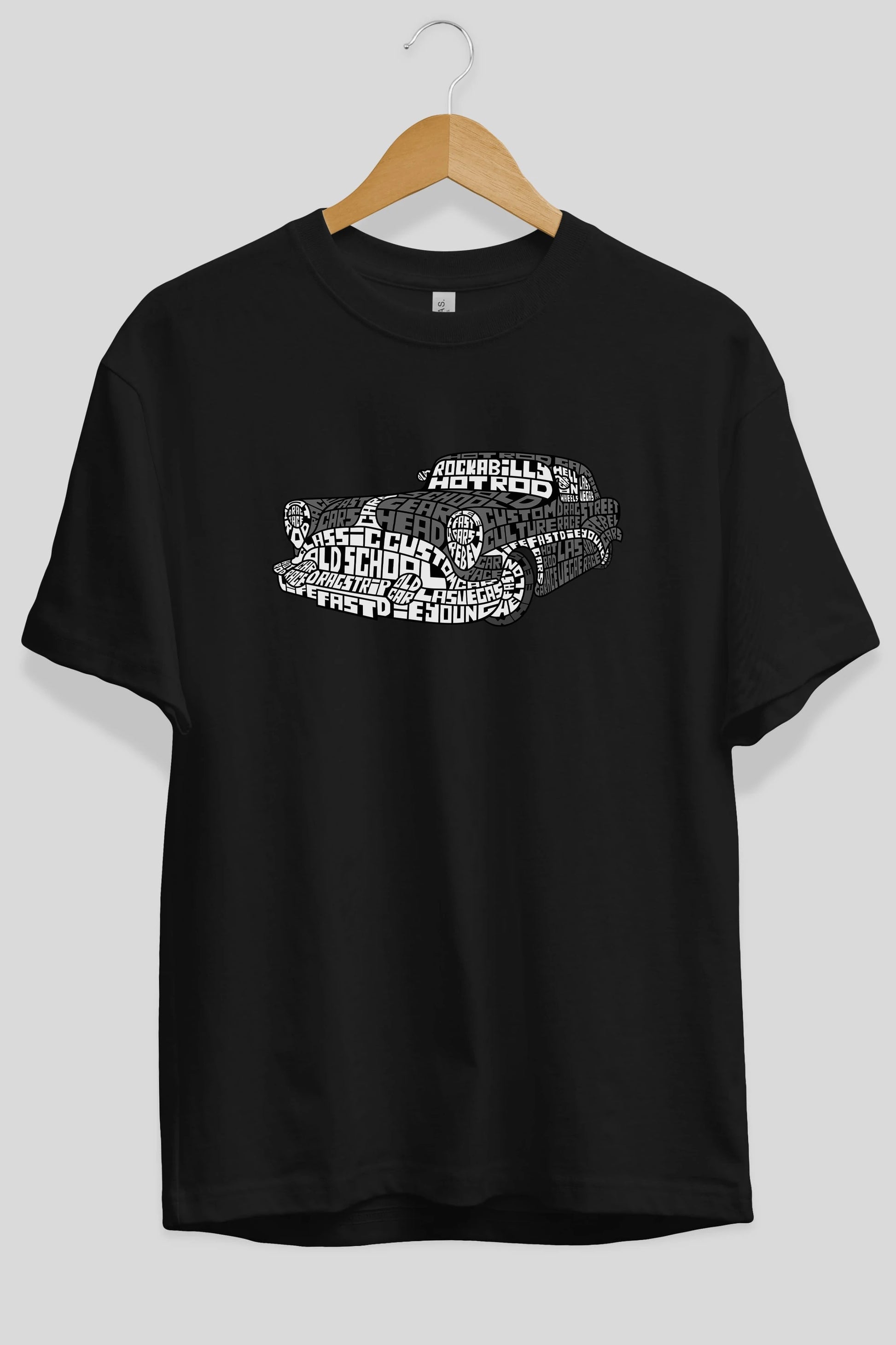 Hotrod Ön Baskılı Oversize t-shirt %100 pamuk Erkek Kadın Unisex