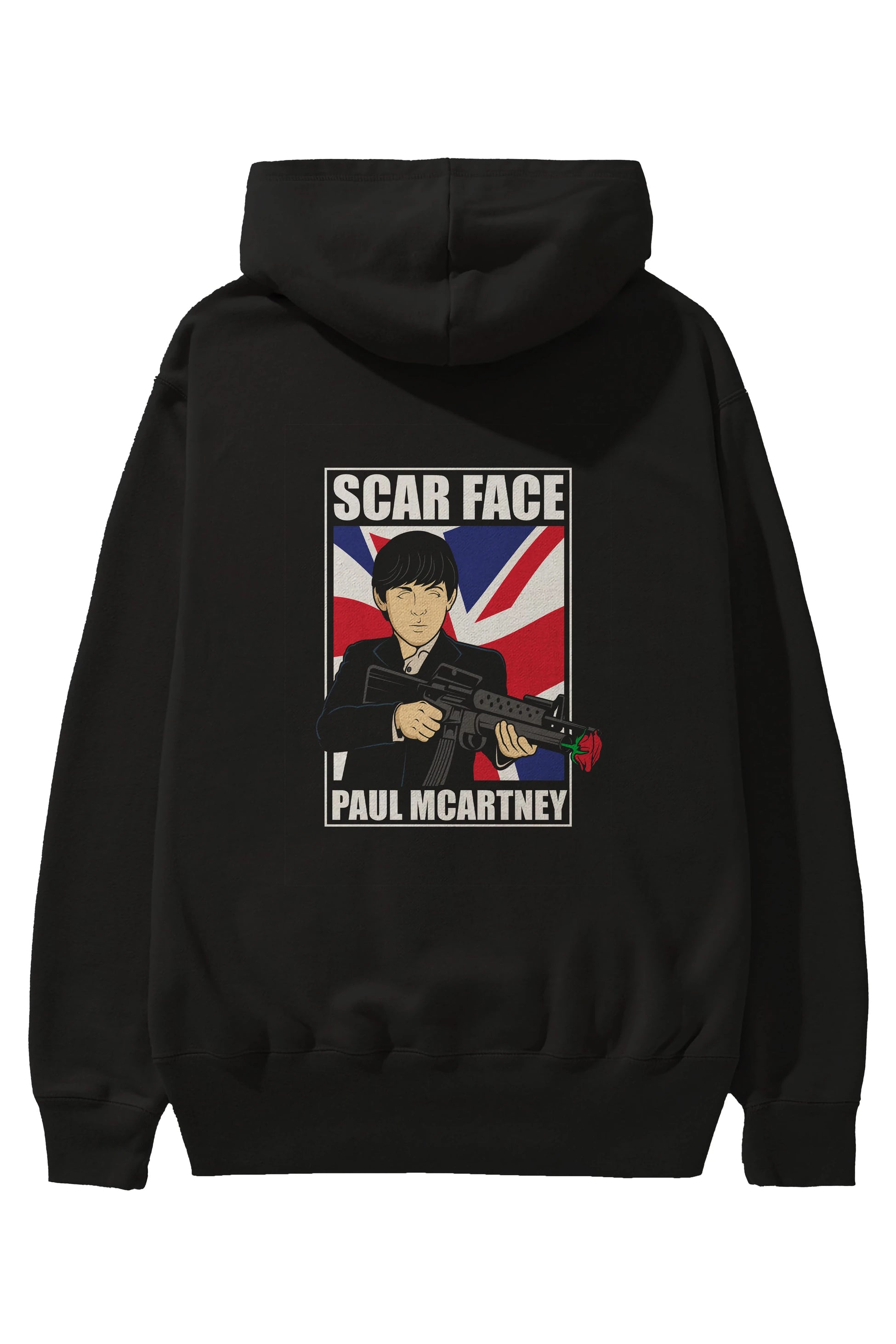 Paul Mccartney Scar Face Arka Baskılı Hoodie Oversize Kapüşonlu Sweatshirt Erkek Kadın Unisex