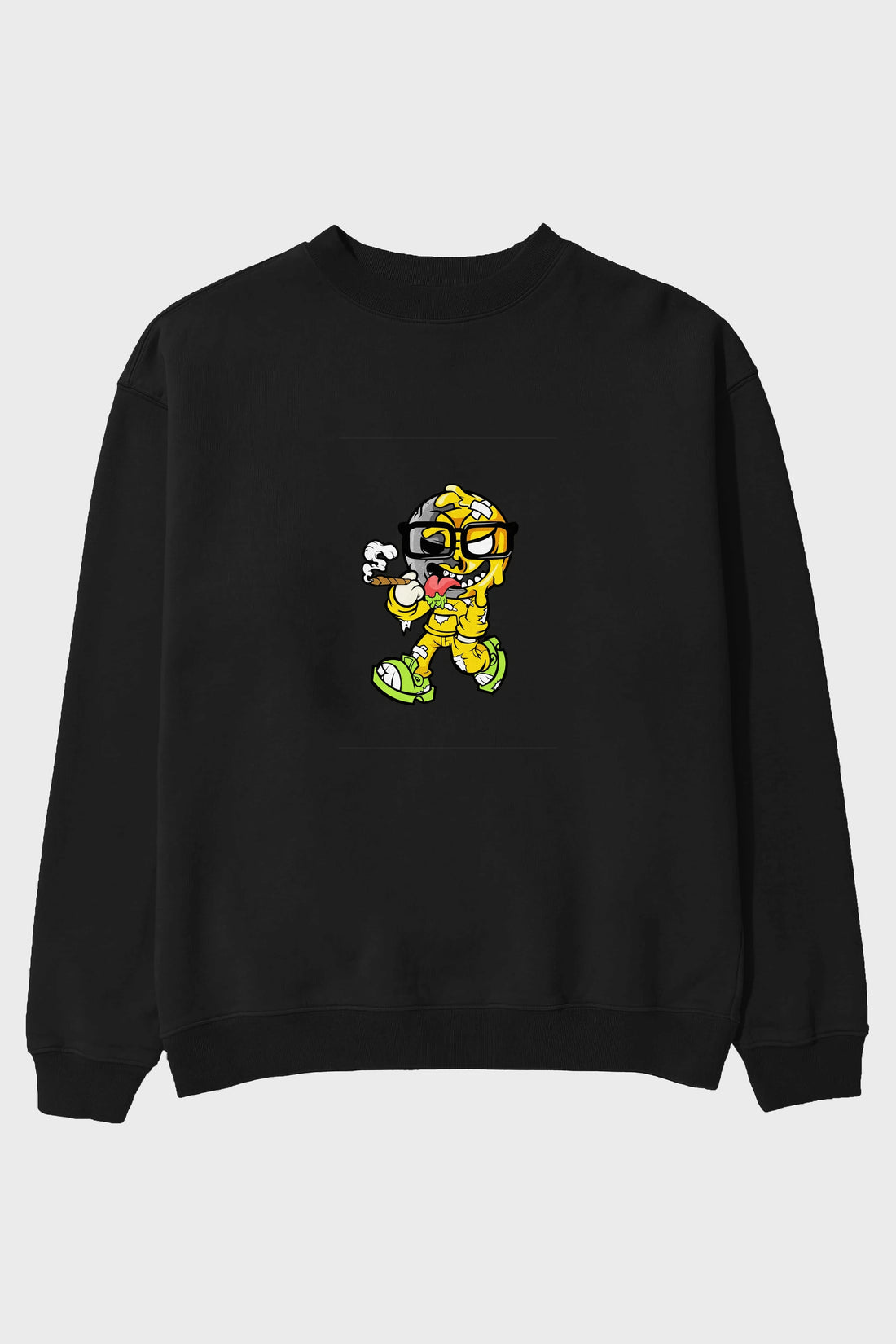 Eyeball Smoker Ön Baskılı Oversize Sweatshirt Erkek Kadın Unisex