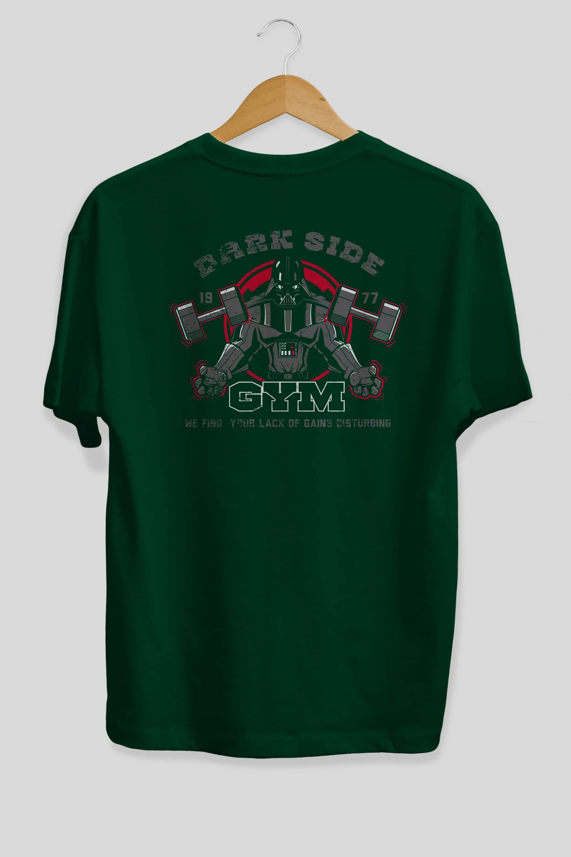 Darth Vader GYM Arka Baskılı Oversize t-shirt Erkek Kadın Unisex %100 Pamuk Bisiklet Yaka tişort