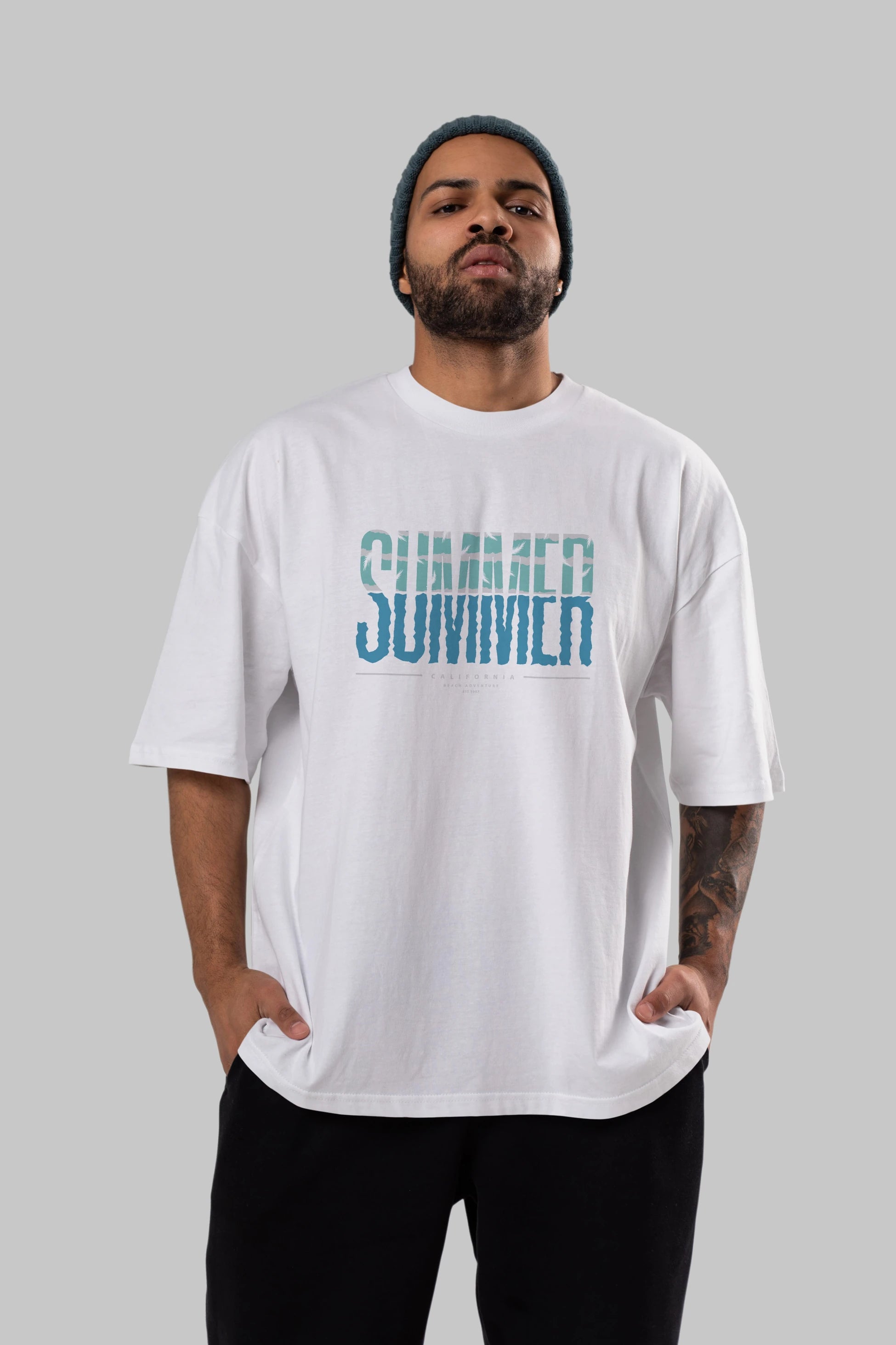 Summer California Ön Baskılı Oversize t-shirt Erkek Kadın Unisex