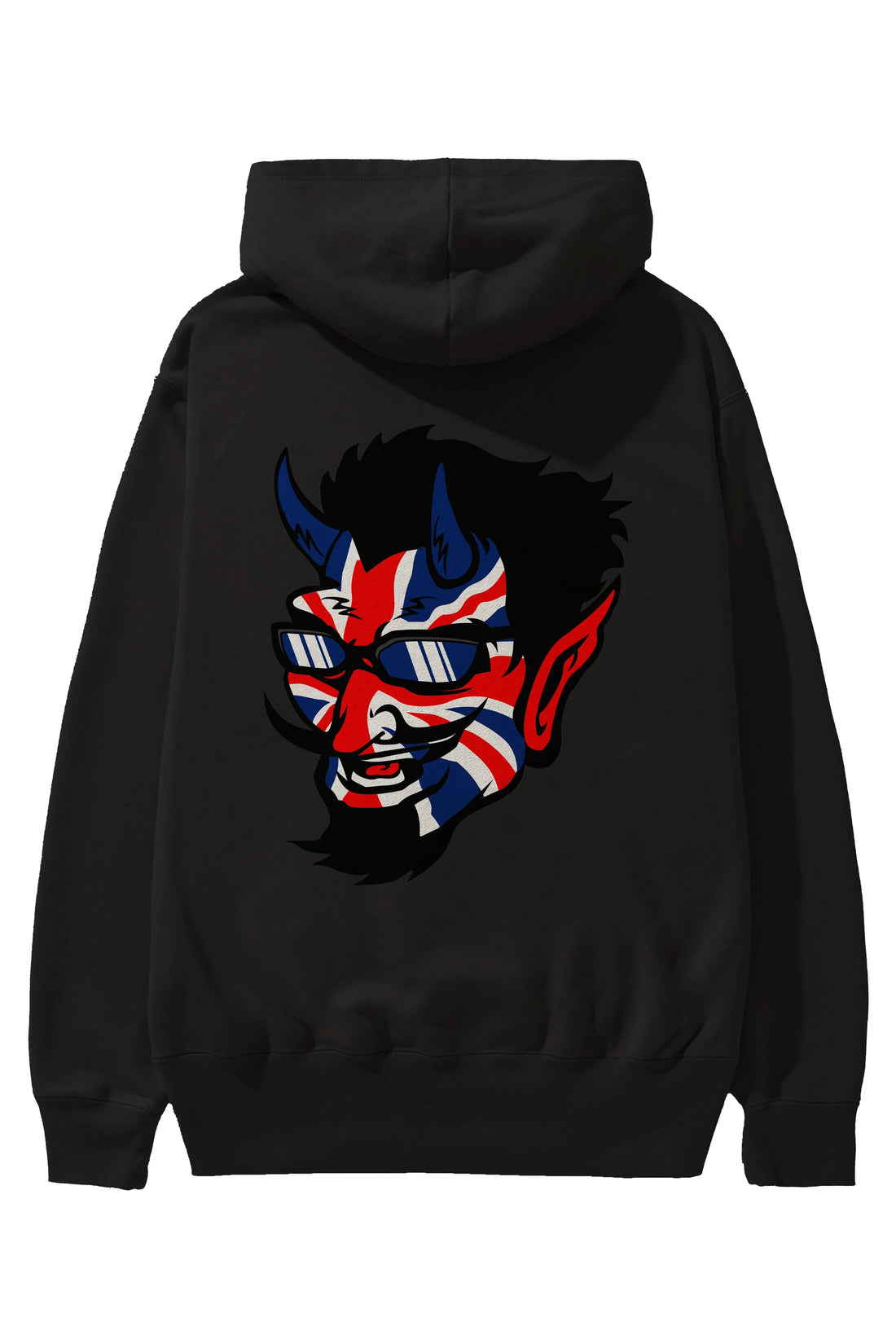 UK Devil Arka Baskılı Hoodie Oversize Kapüşonlu Sweatshirt Erkek Kadın Unisex