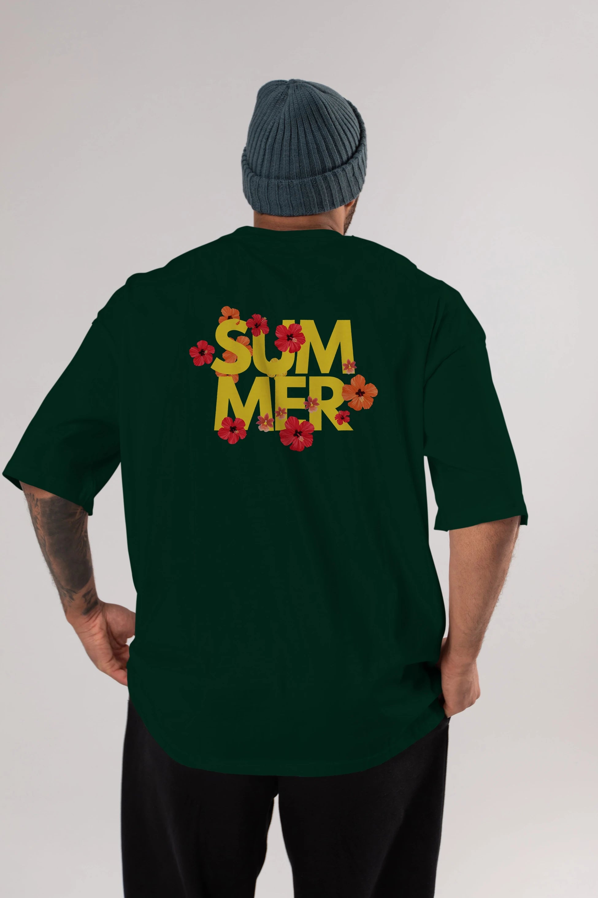 Summer Yazılı 2 Arka Baskılı Oversize t-shirt Erkek Kadın Unisex