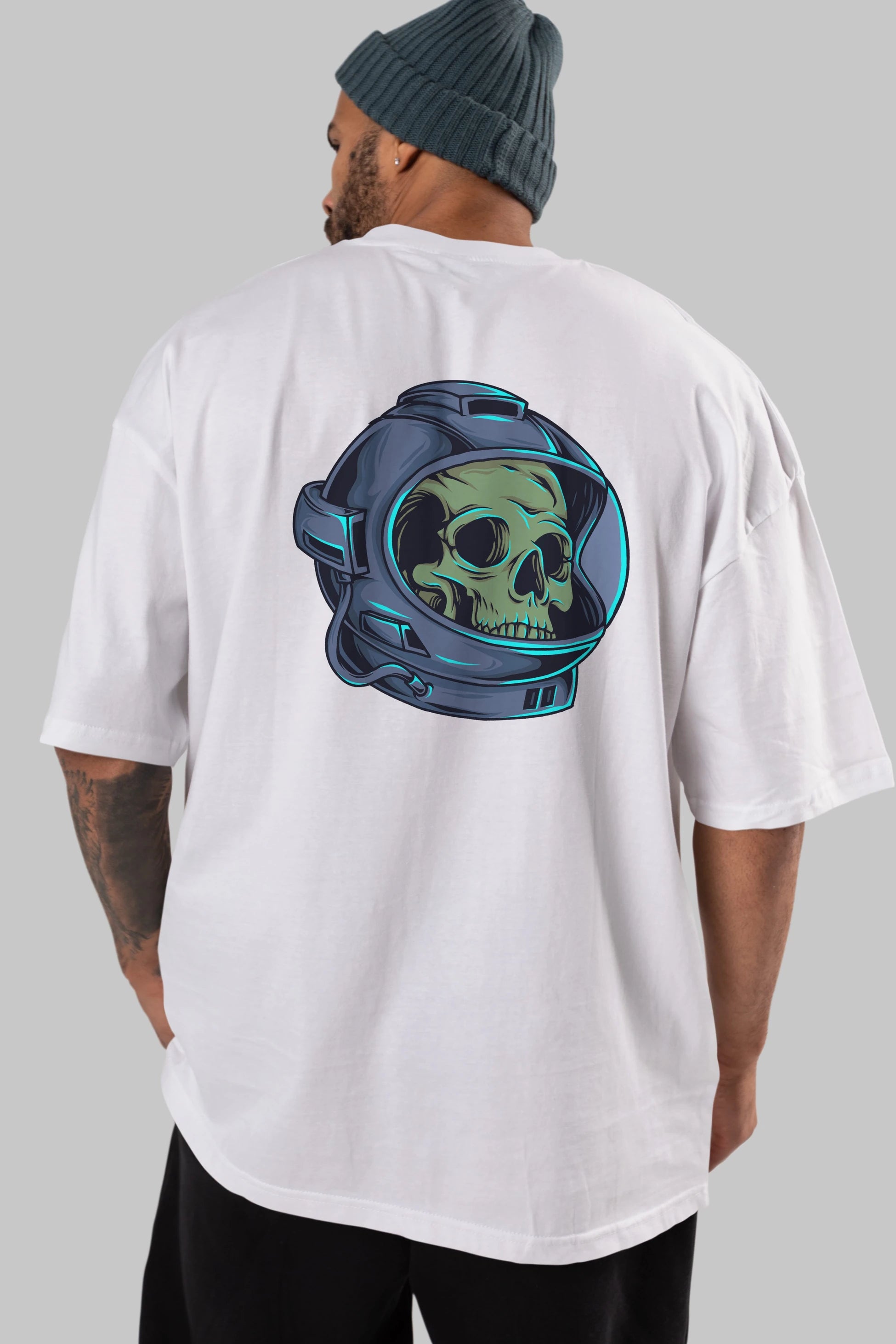Astroskull Arka Baskılı Oversize t-shirt Erkek Kadın Unisex