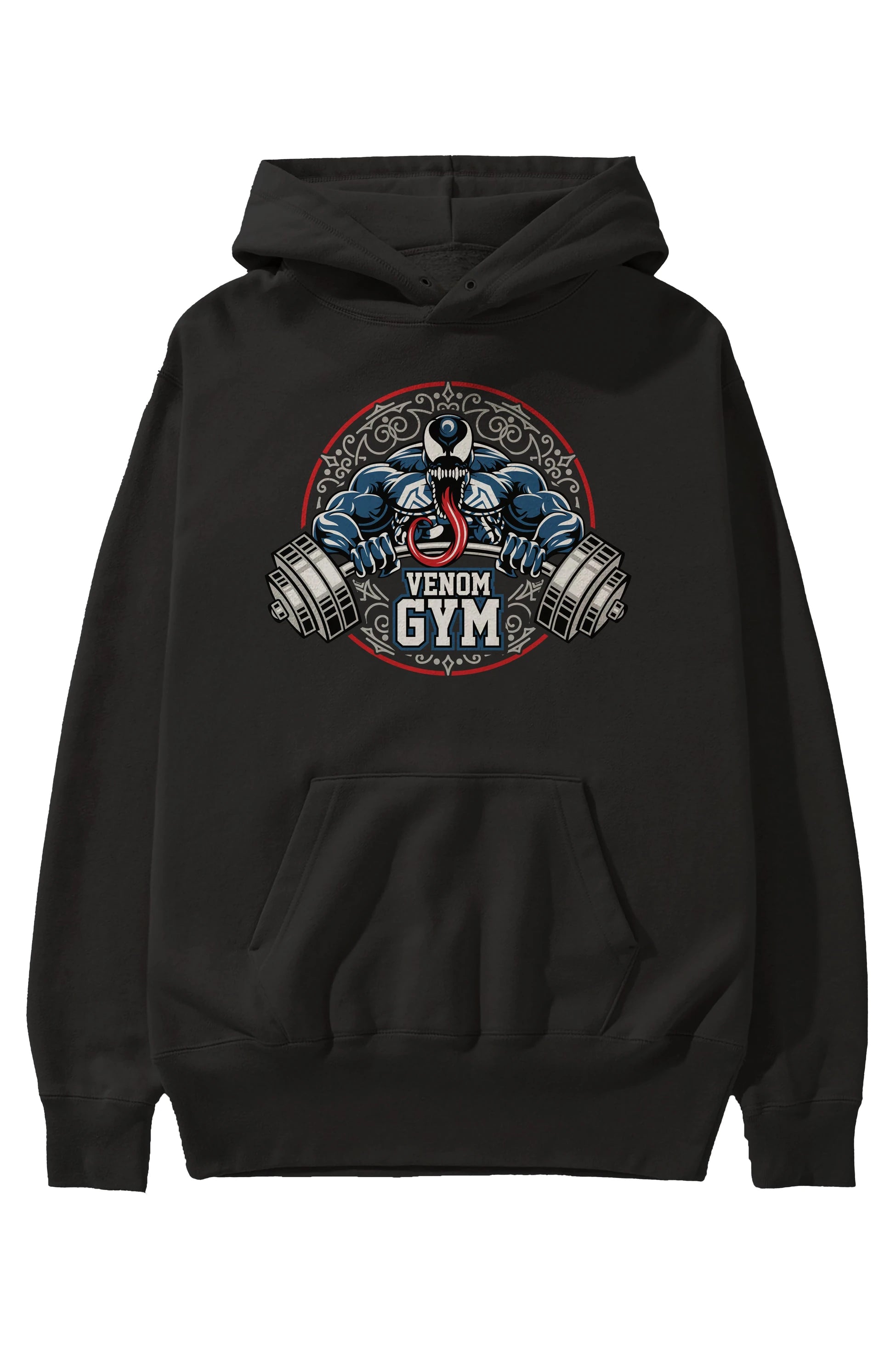 Venom GYM Ön Baskılı Hoodie Oversize Kapüşonlu Sweatshirt Erkek Kadın Unisex