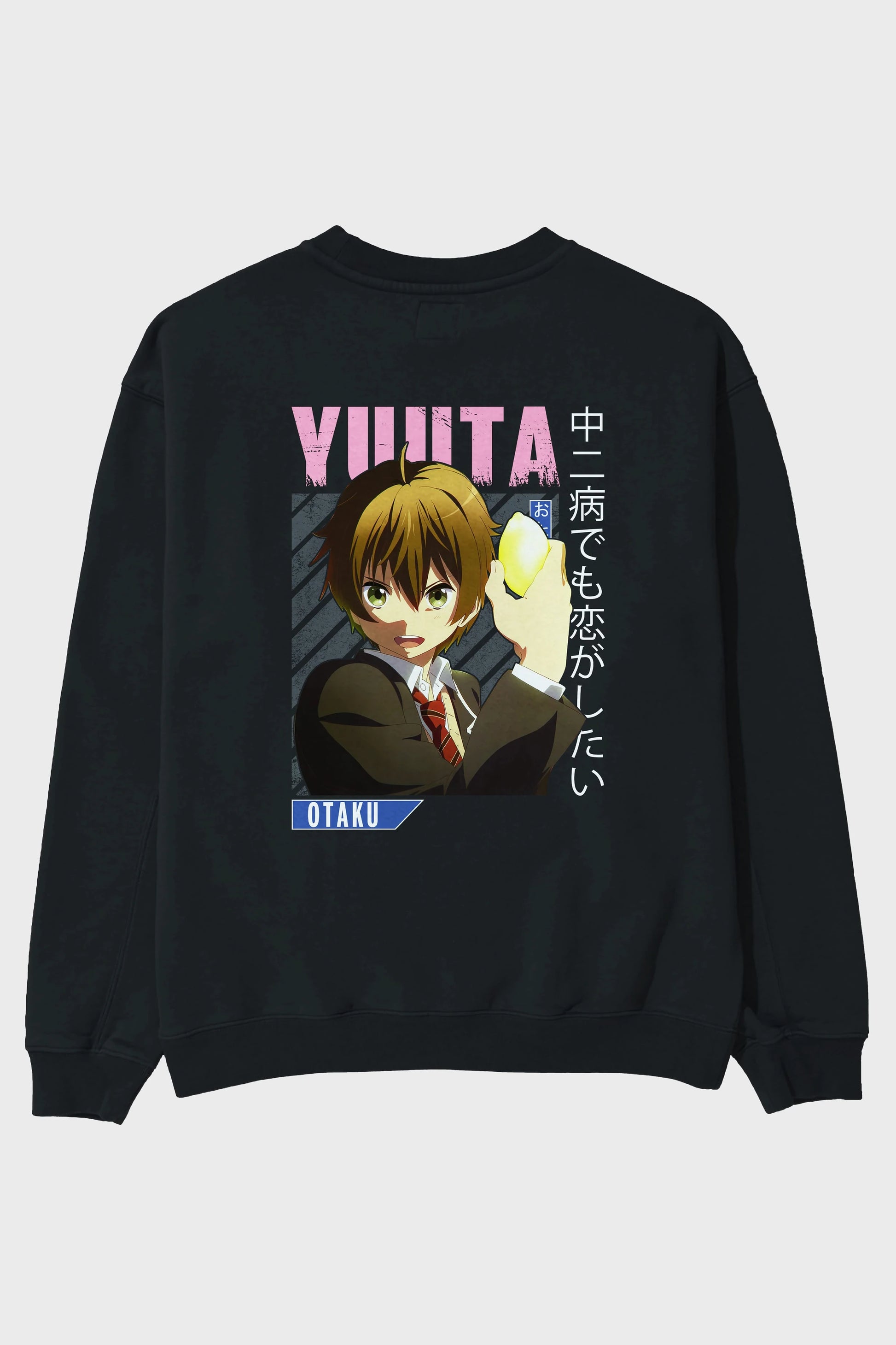 Yuuta Togashi 2 Anime Arka Baskılı Oversize Sweatshirt Erkek Kadın Unisex