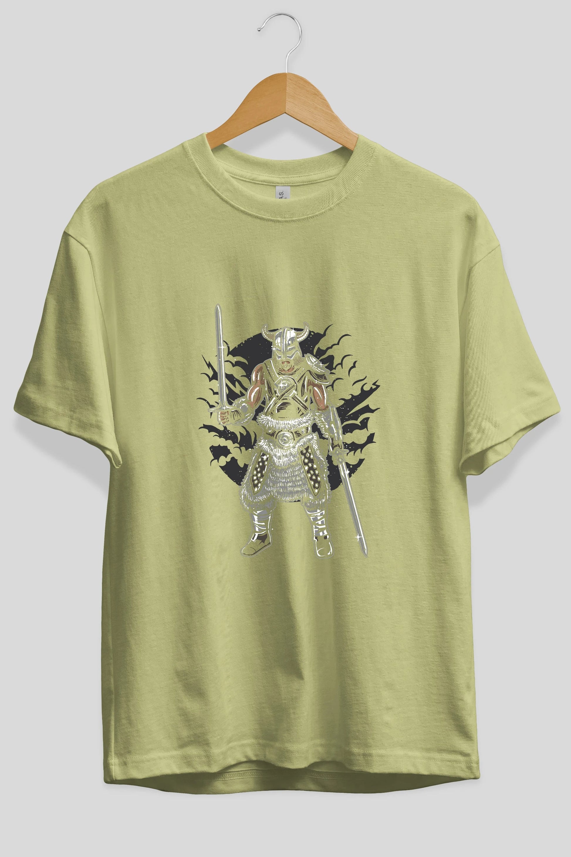 Dark Viking Ön Baskılı Oversize t-shirt Erkek Kadın Unisex %100 Pamuk tişort