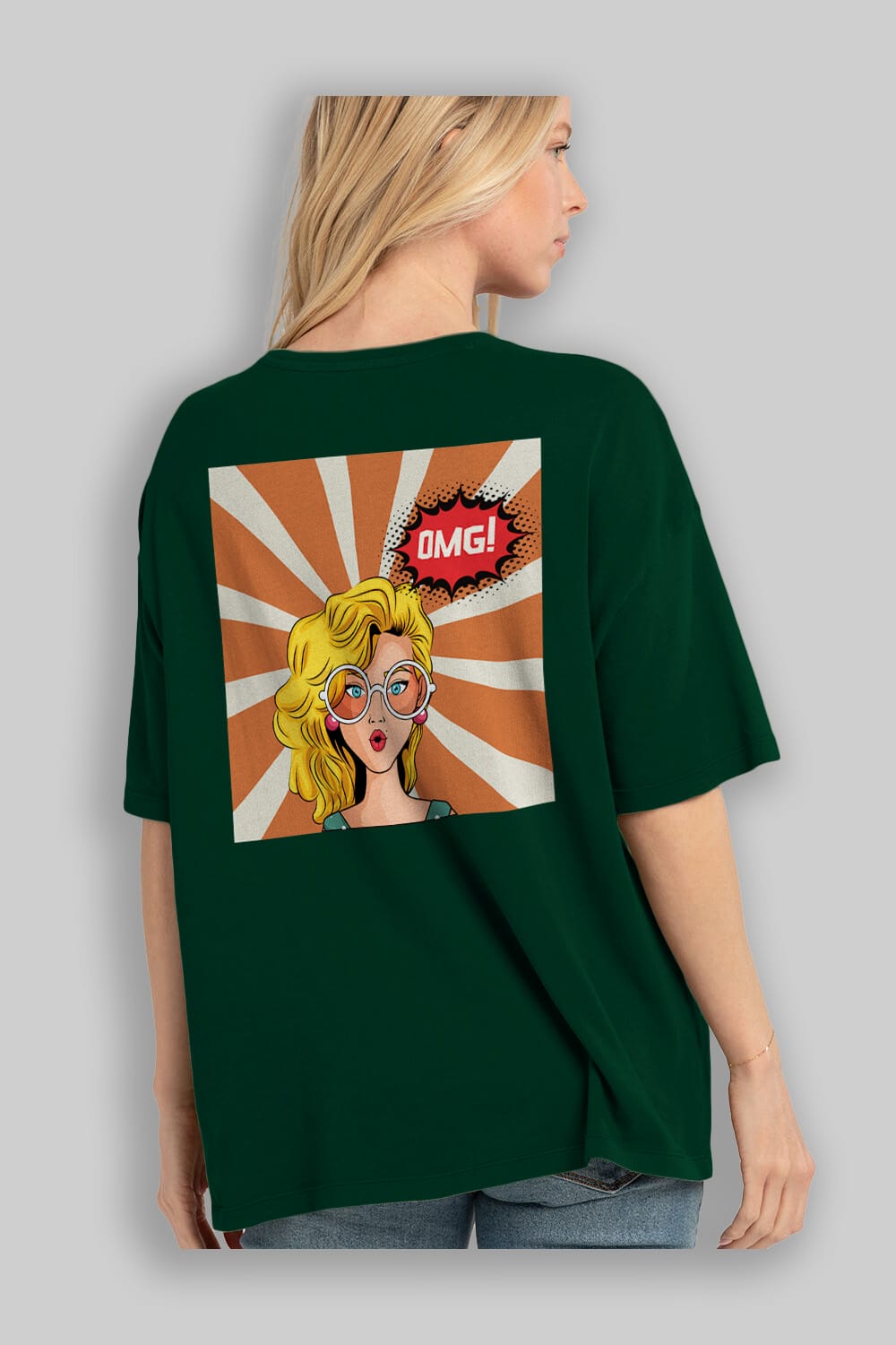 OMG Yazılı Retro Arka Baskılı Oversize t-shirt Erkek Kadın Unisex