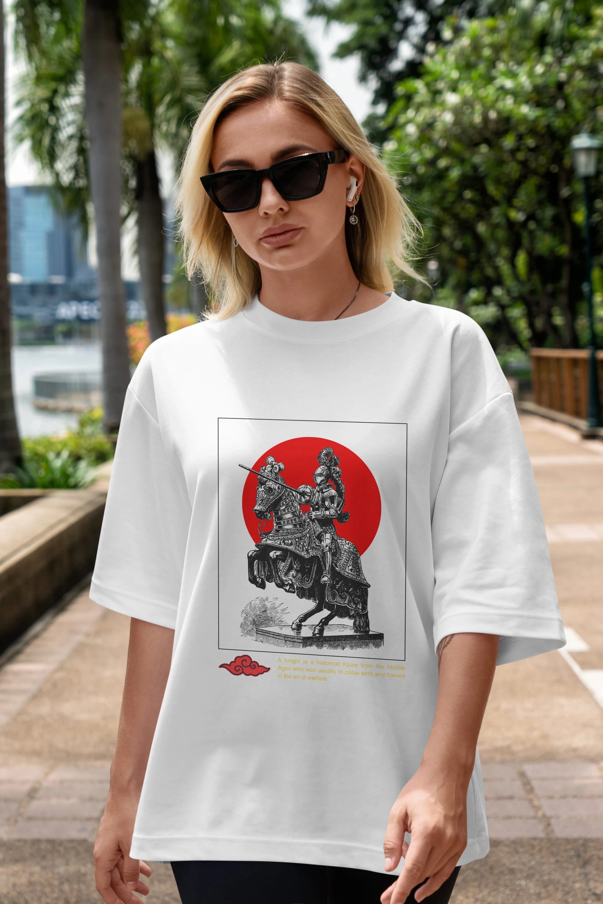 Japan Streetwear 2 Ön Baskılı Oversize t-shirt Erkek Kadın Unisex