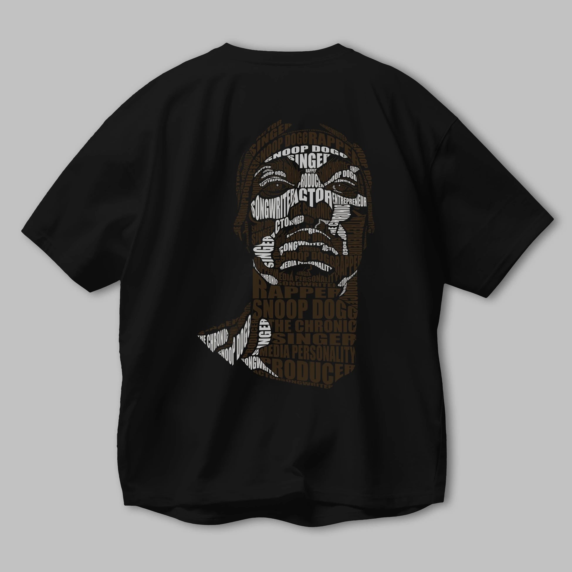 Snoop Dogg Calligram Arka Baskılı Oversize t-shirt %100 pamuk Erkek Kadın Unisex