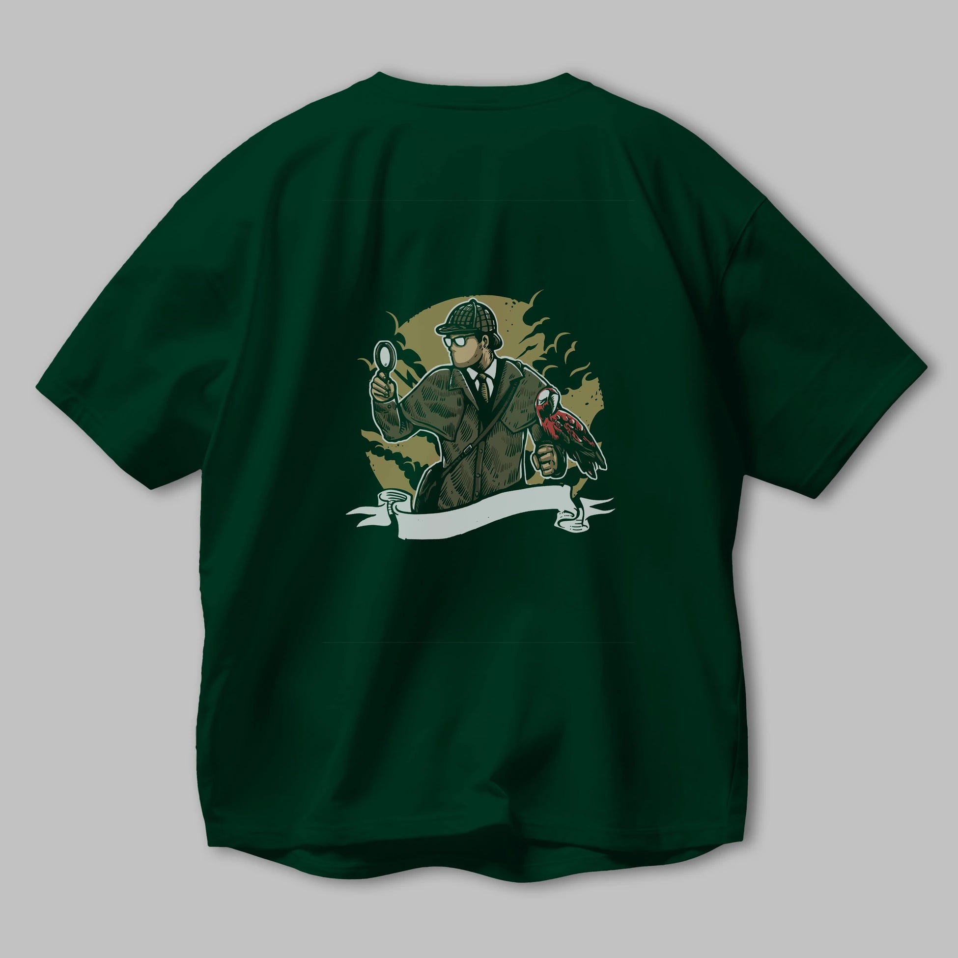 Sherlock Holmes Arka Baskılı Oversize t-shirt Erkek Kadın Unisex %100 Pamuk