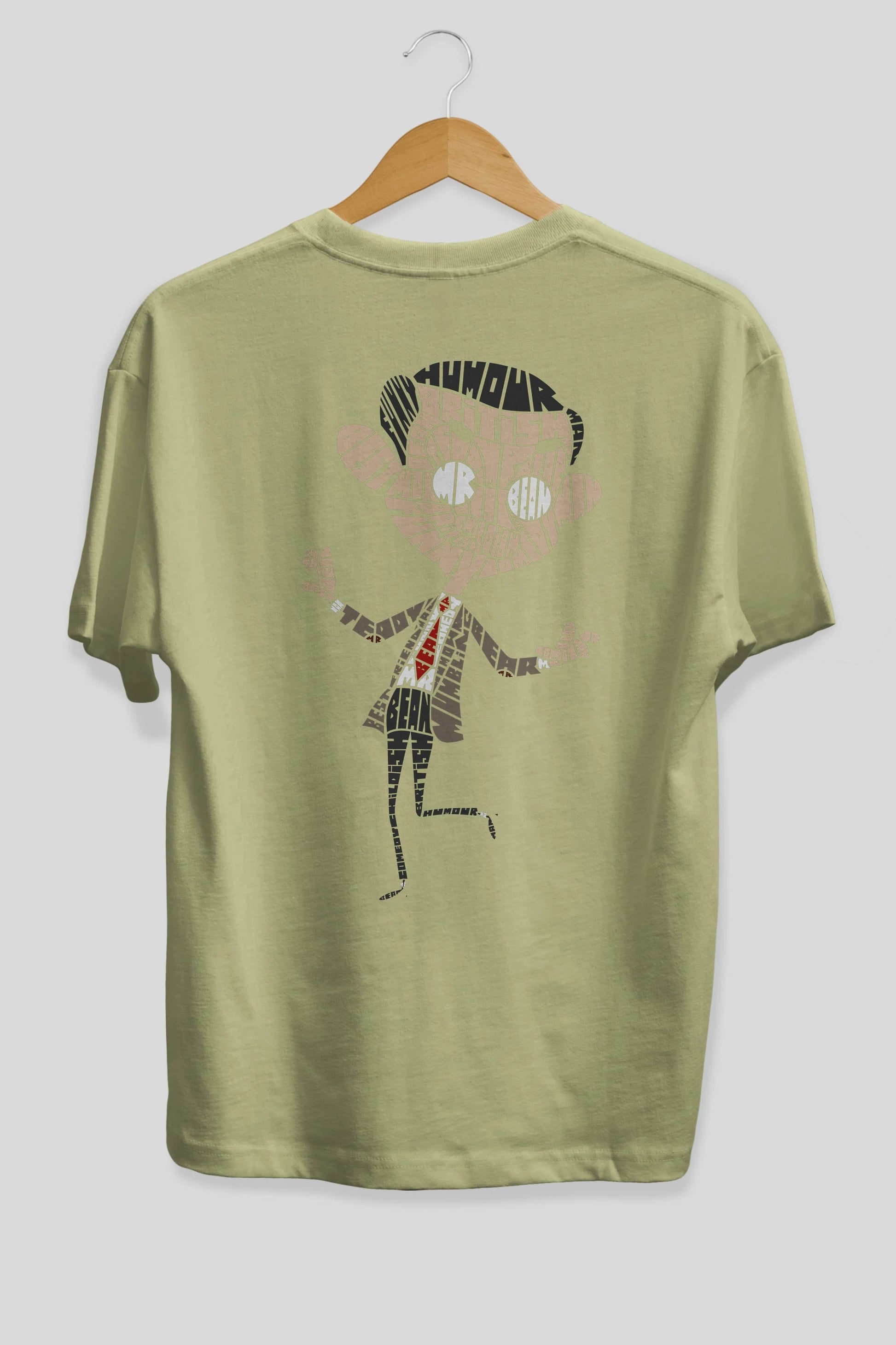 Mr Bean Arka Baskılı Oversize t-shirt %100 pamuk Erkek Kadın Unisex