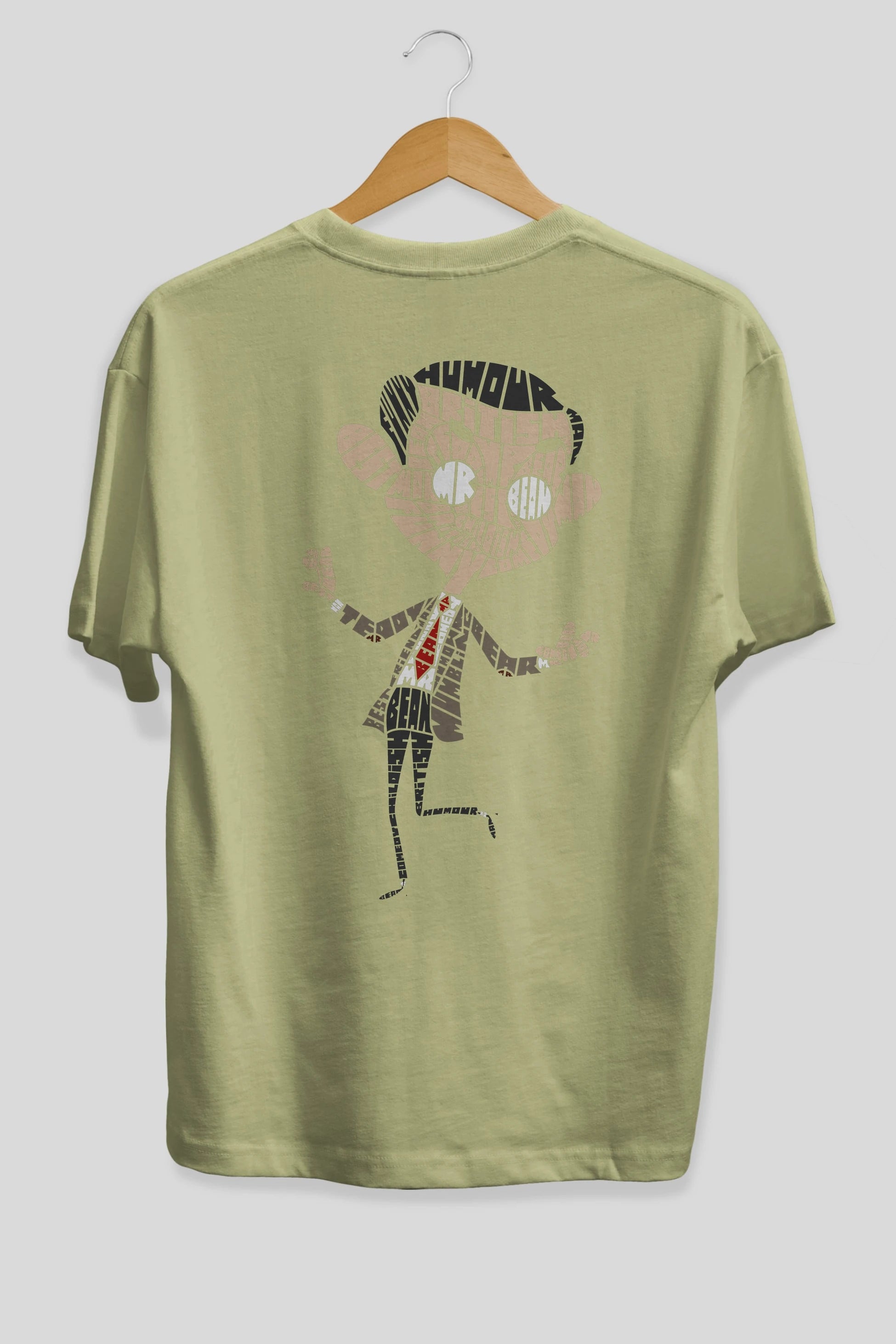 Mr Bean Arka Baskılı Oversize t-shirt %100 pamuk Erkek Kadın Unisex