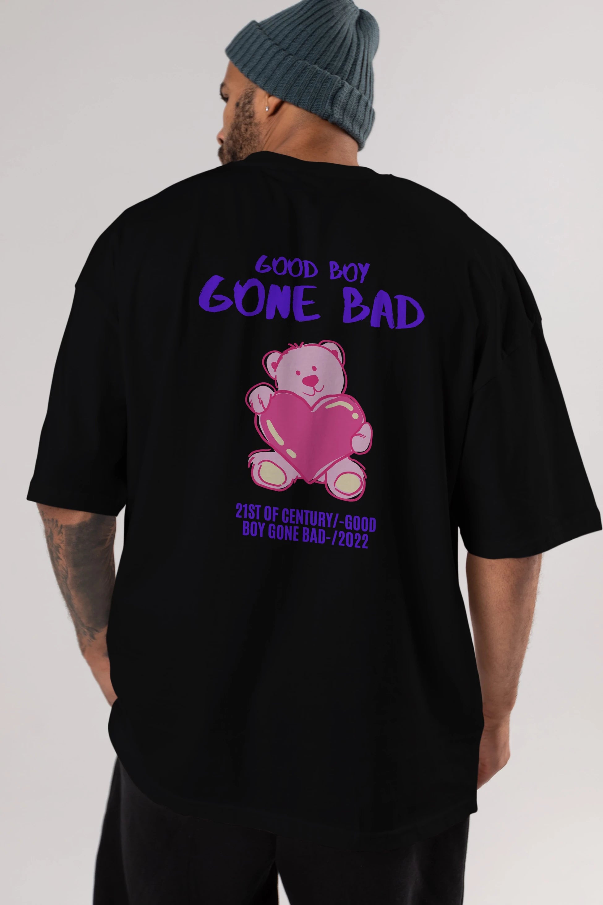 Good Boy Gona Bad Arka Baskılı Oversize t-shirt Erkek Kadın Unisex