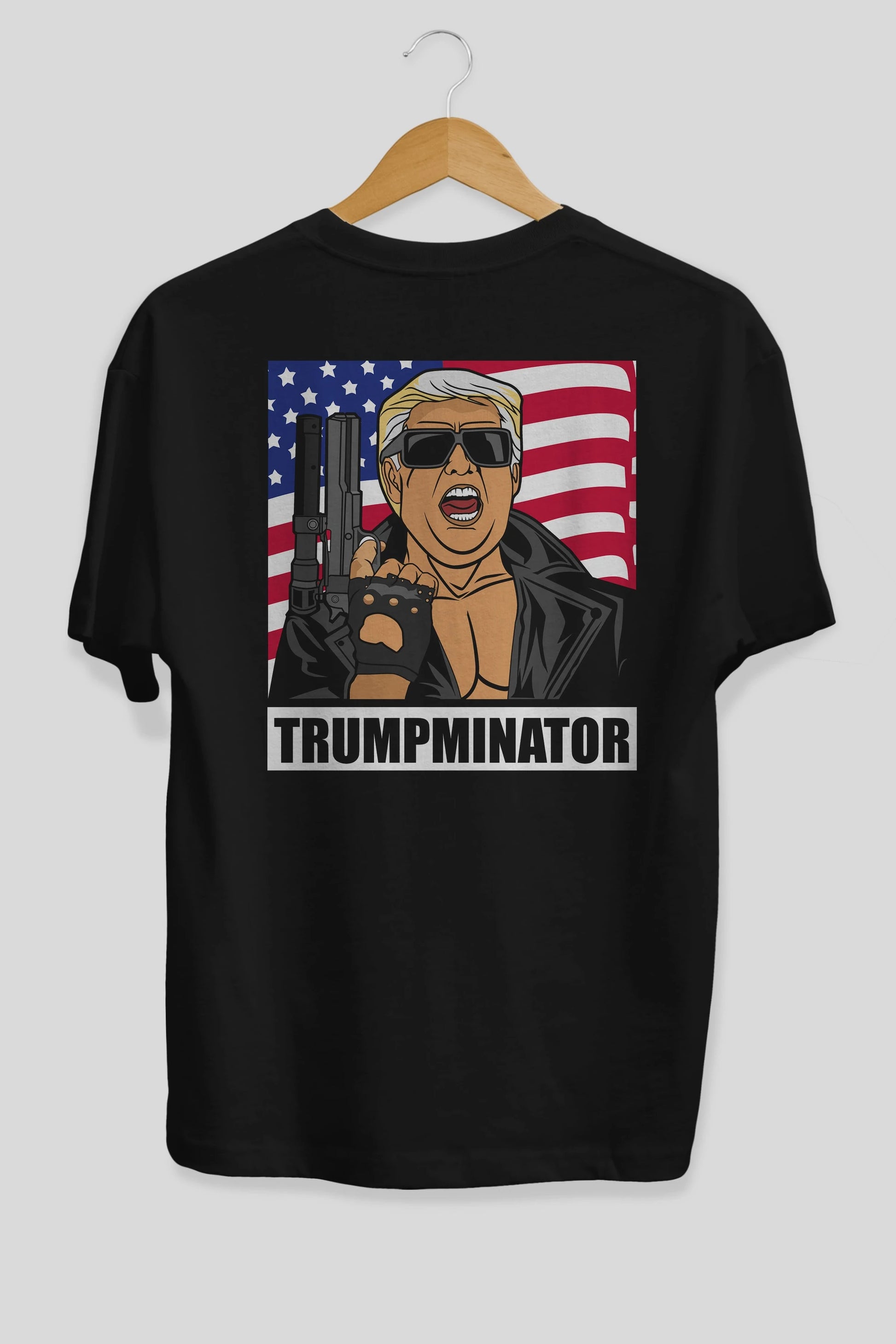 Trumpminator Arka Baskılı Oversize t-shirt Erkek Kadın Unisex %100 Pamuk tişort