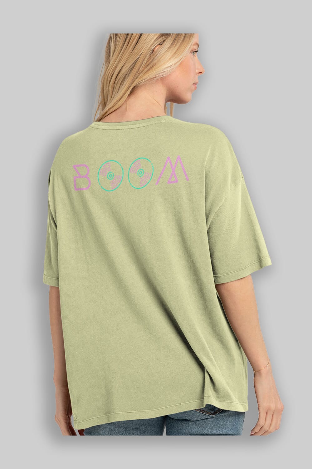 Boom 2 Arka Baskılı Oversize t-shirt Erkek Kadın Unisex