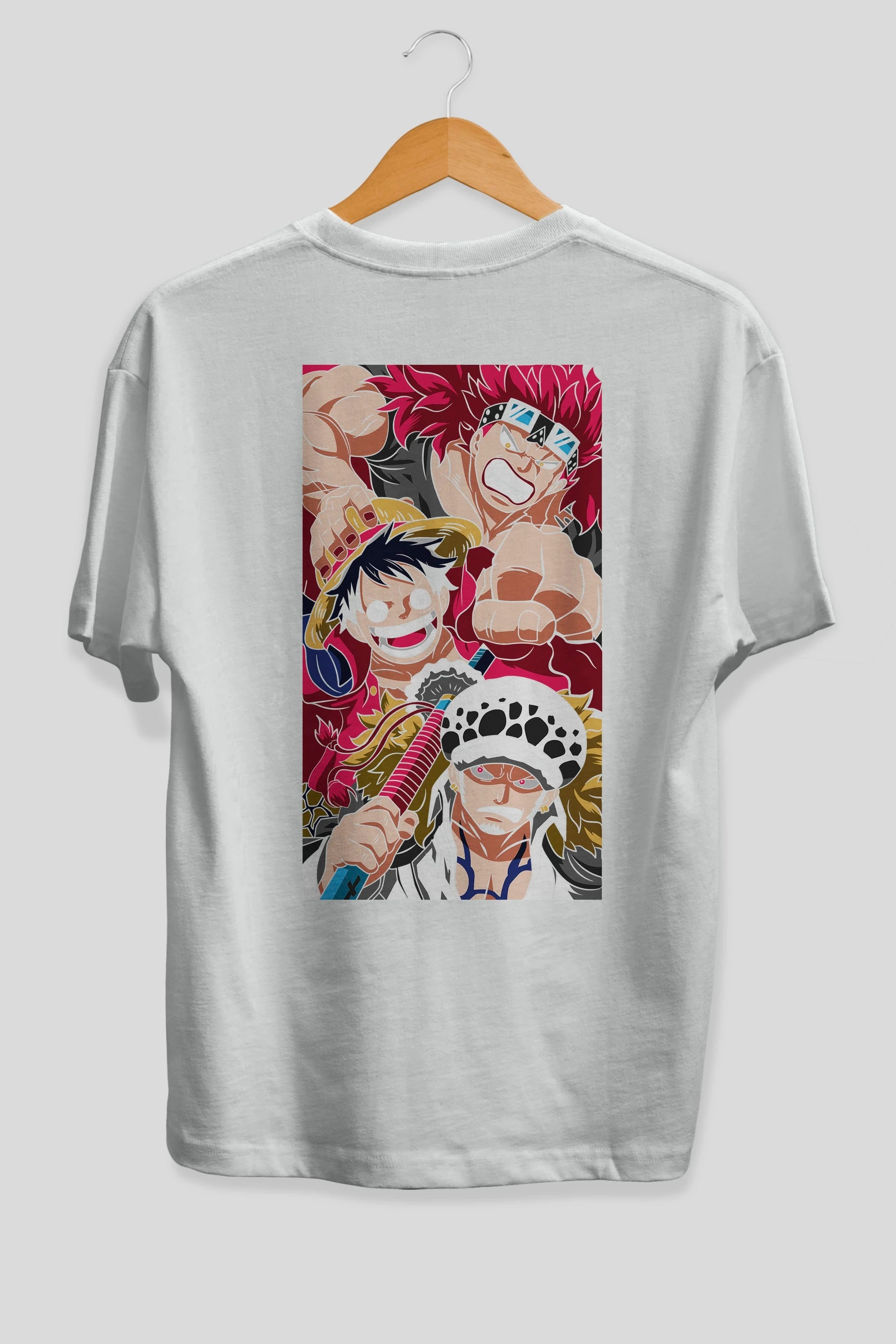 SUPER NOVAS one piece Anime Arka Baskılı Oversize t-shirt Erkek Kadın Unisex