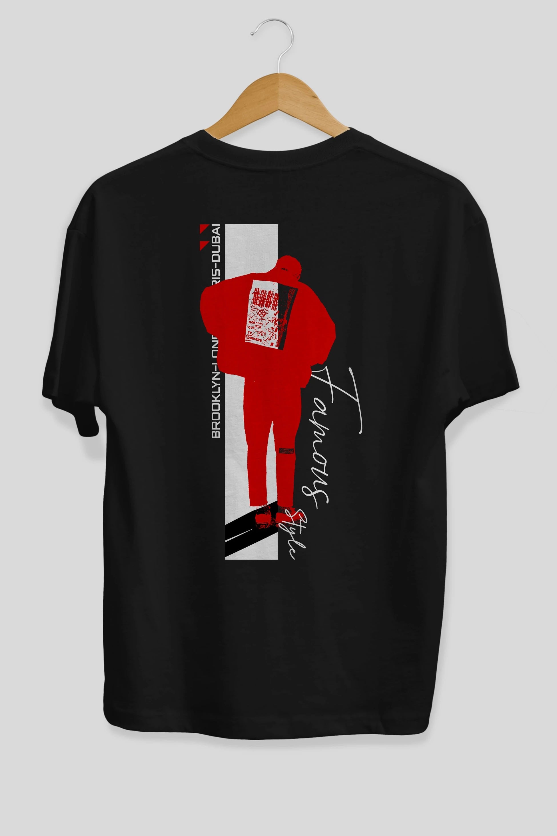 Brooklyn Style Arka Baskılı Oversize t-shirt Erkek Kadın Unisex