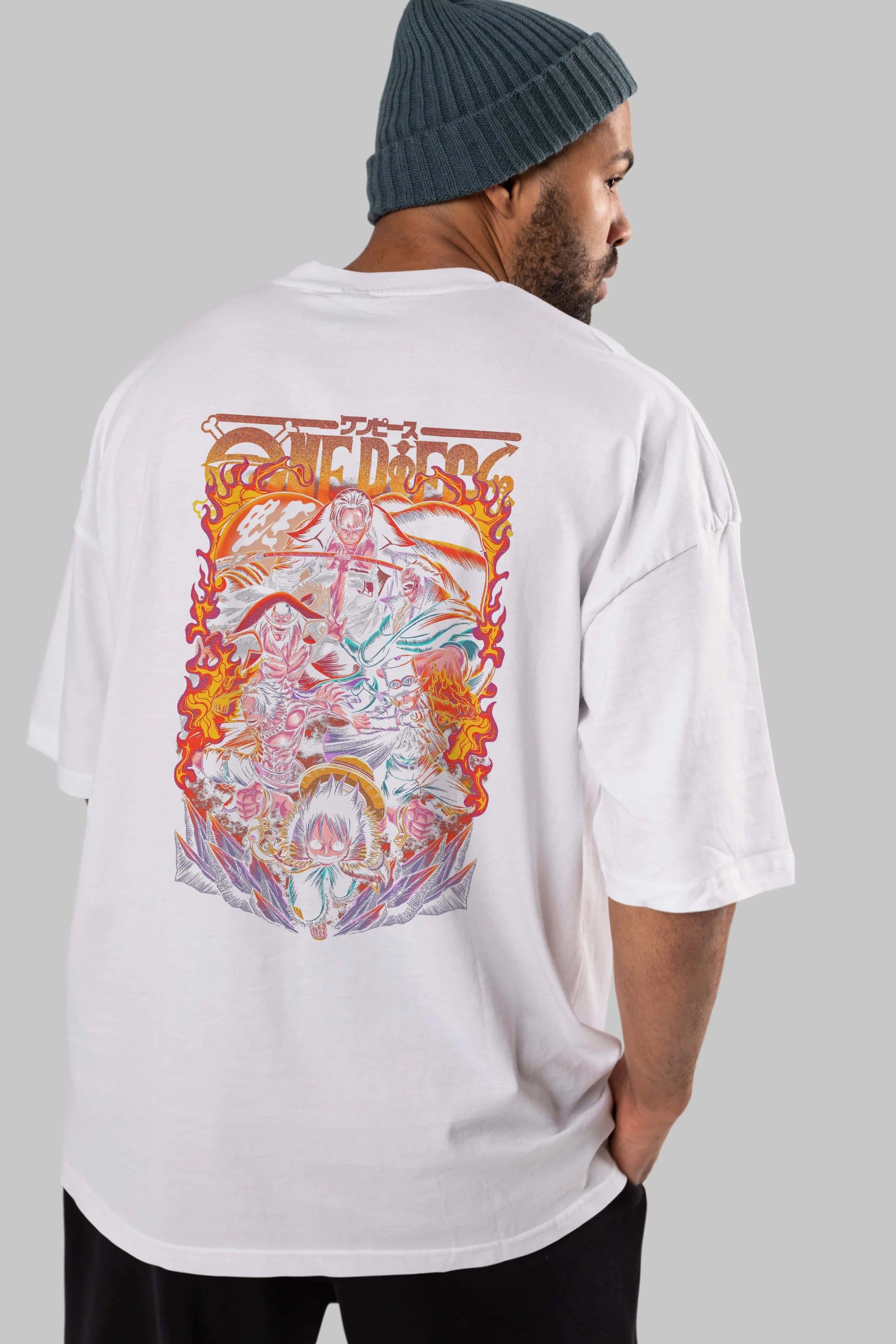 ONE PIECE (3) Anime Arka Baskılı Oversize t-shirt Erkek Kadın Unisex