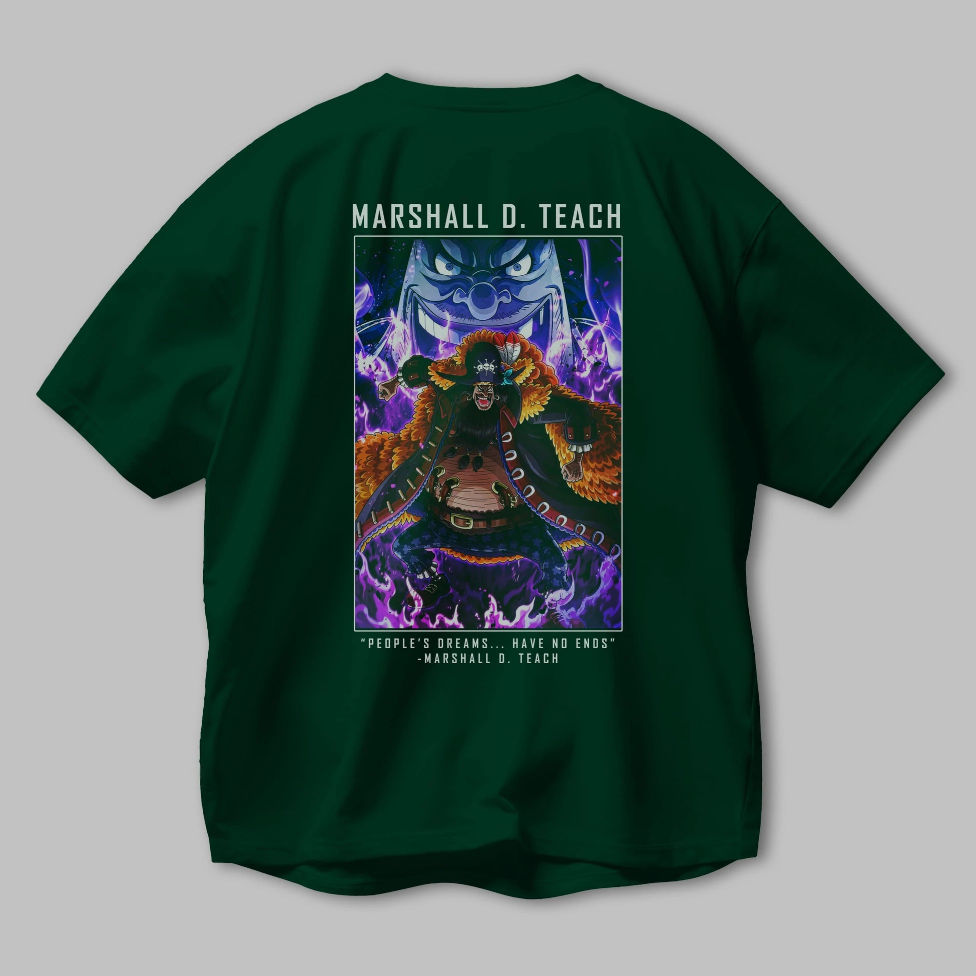 Blackbeard Anime Arka Baskılı Oversize t-shirt Erkek Kadın Unisex %100 pamuk tişort