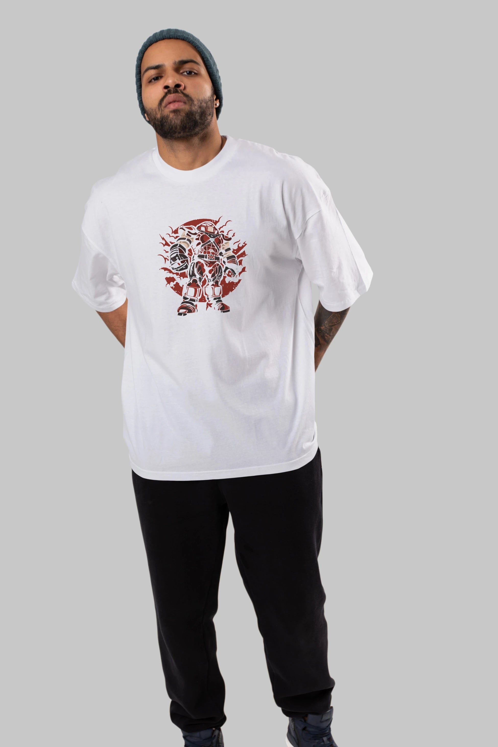 JUGERNAUT Ön Baskılı Oversize t-shirt Erkek Kadın Unisex %100 Pamuk tişort