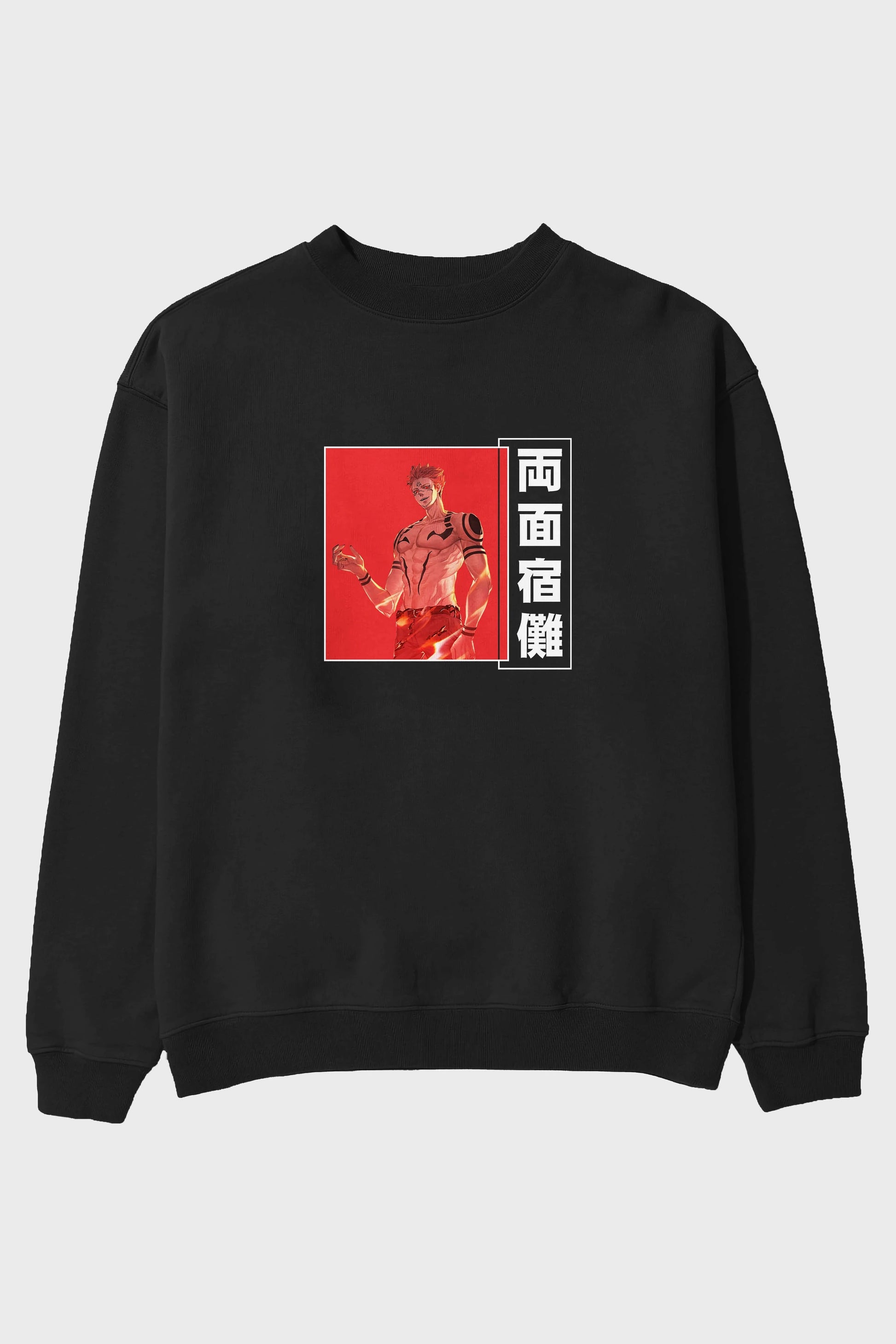 Sukuna Ryoumen 3 Anime Ön Baskılı Oversize Sweatshirt Erkek Kadın Unisex