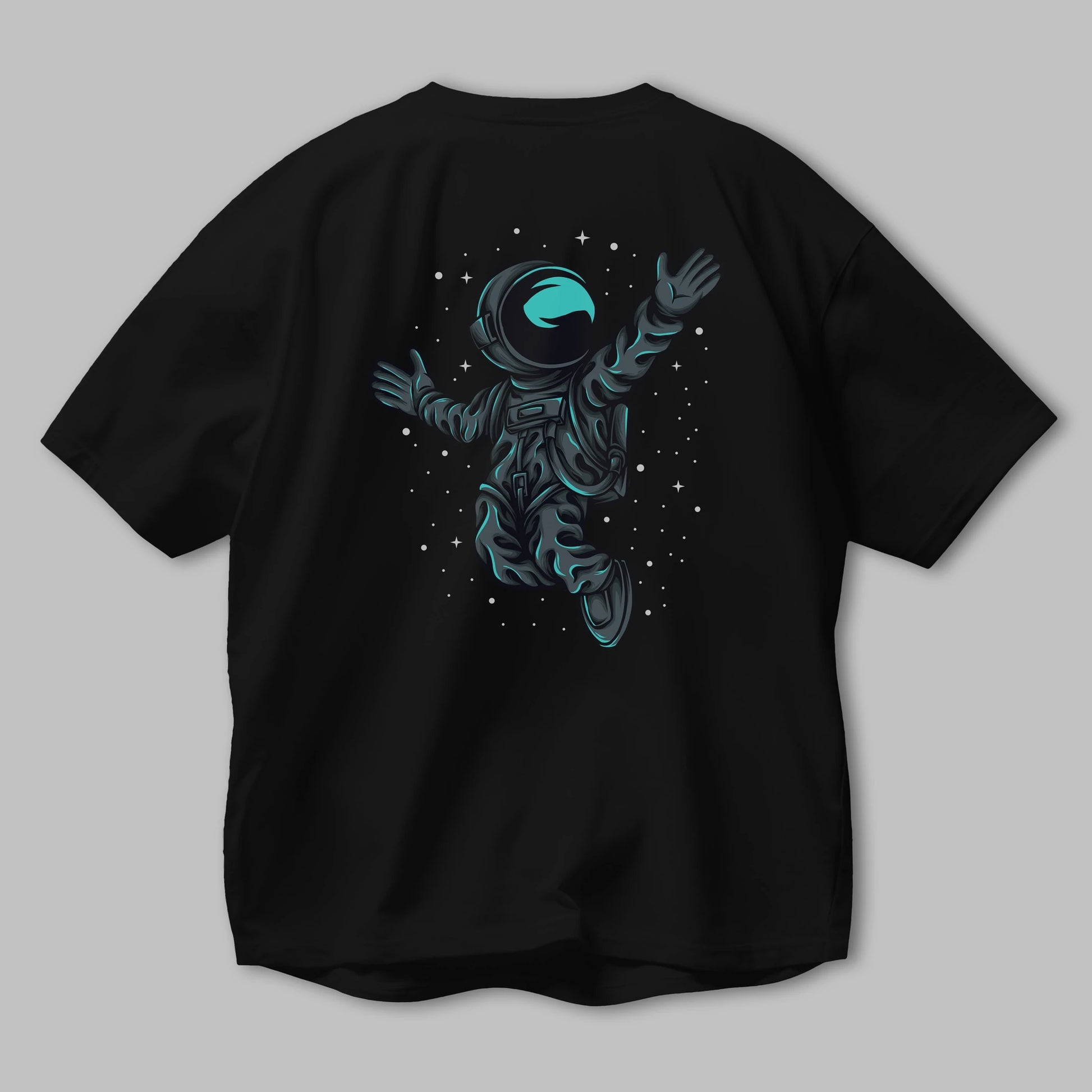 Happy Astronaut Arka Baskılı Oversize t-shirt Erkek Kadın Unisex