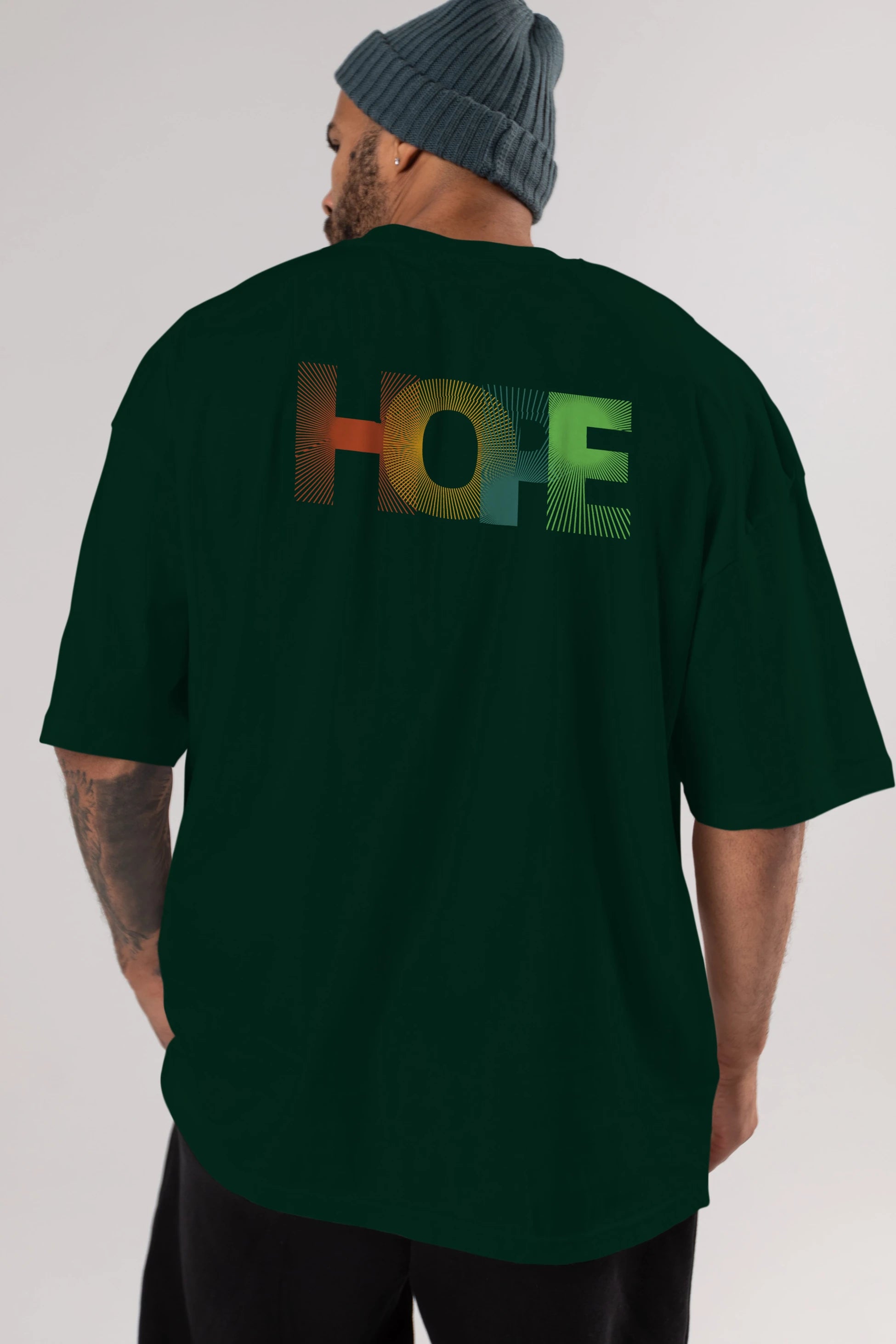 Hope Arka Baskılı Oversize t-shirt Erkek Kadın Unisex
