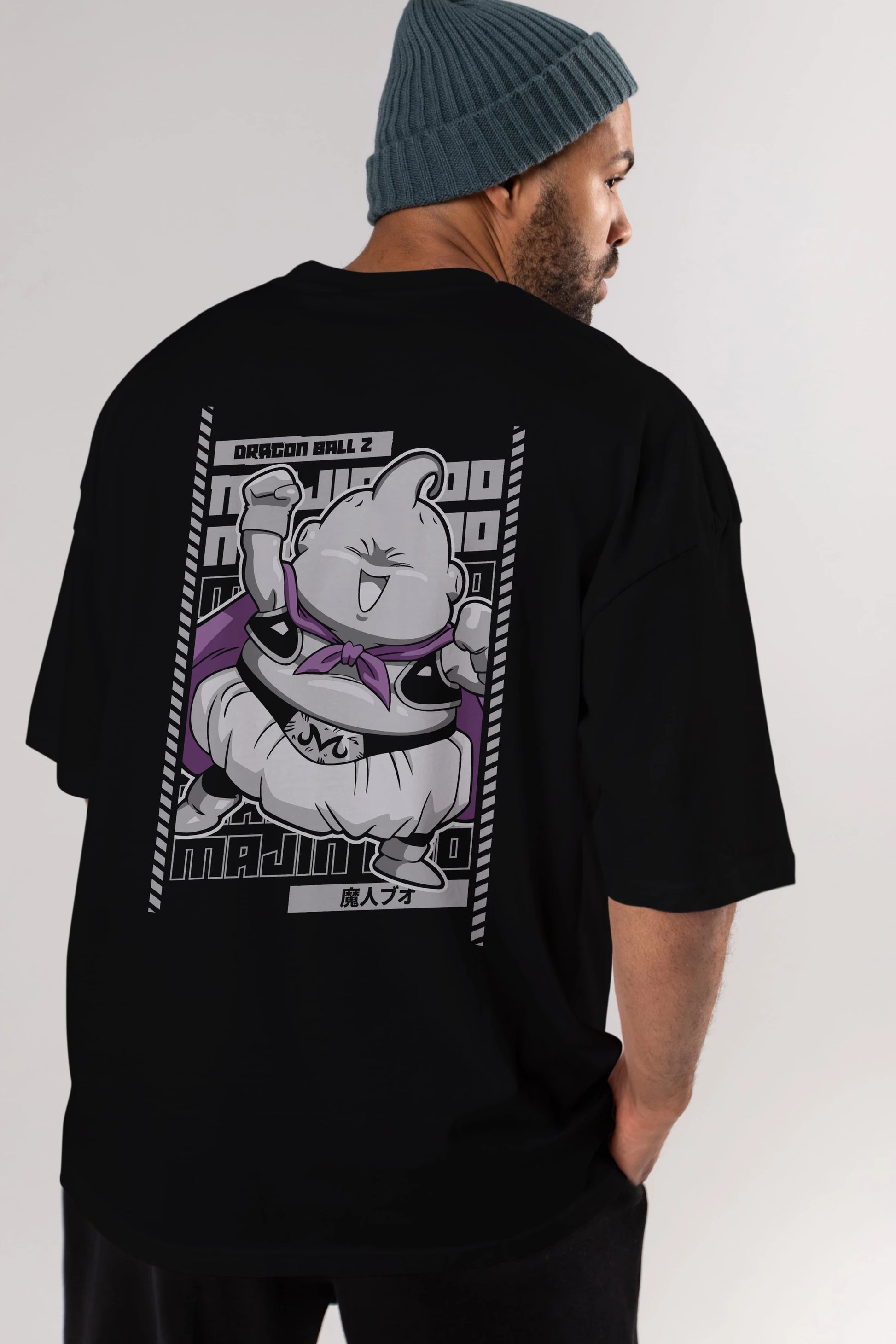 MAJIN BOO2 Anime Arka Baskılı Oversize t-shirt Erkek Kadın Unisex