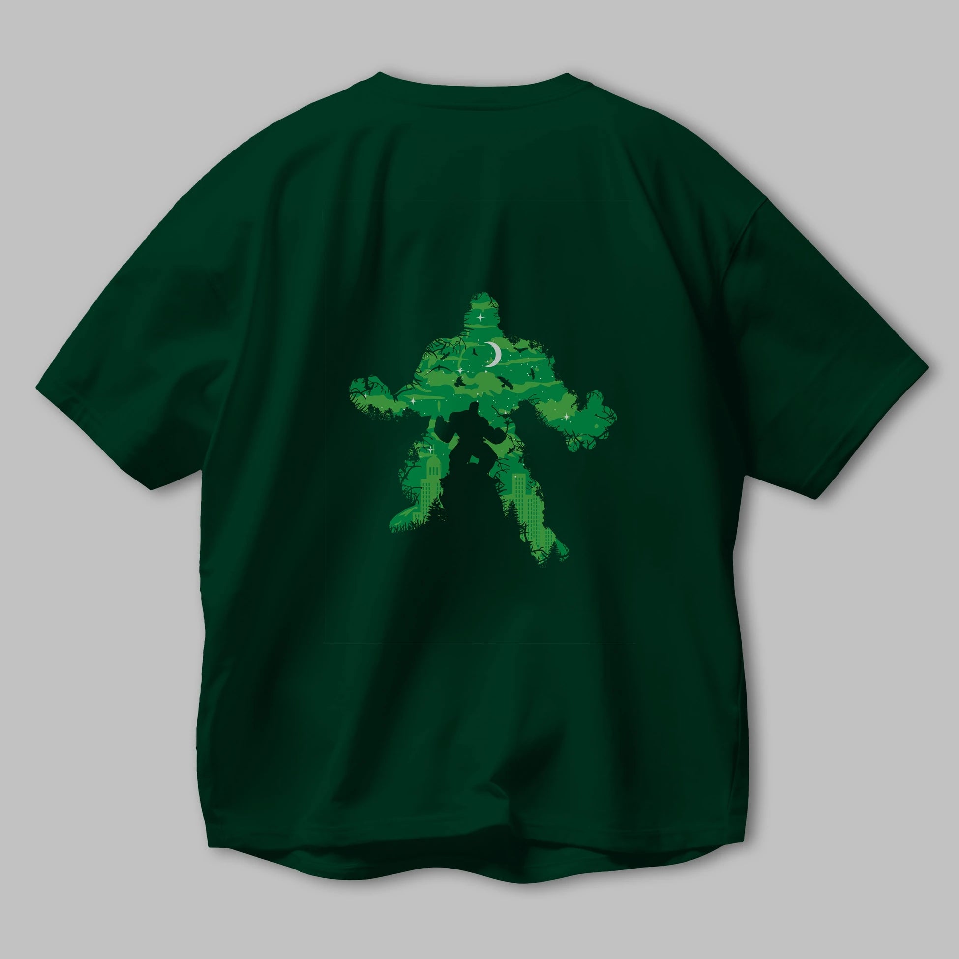 Green Monster Arka Baskılı Oversize t-shirt %100 pamuk Erkek Kadın Unisex