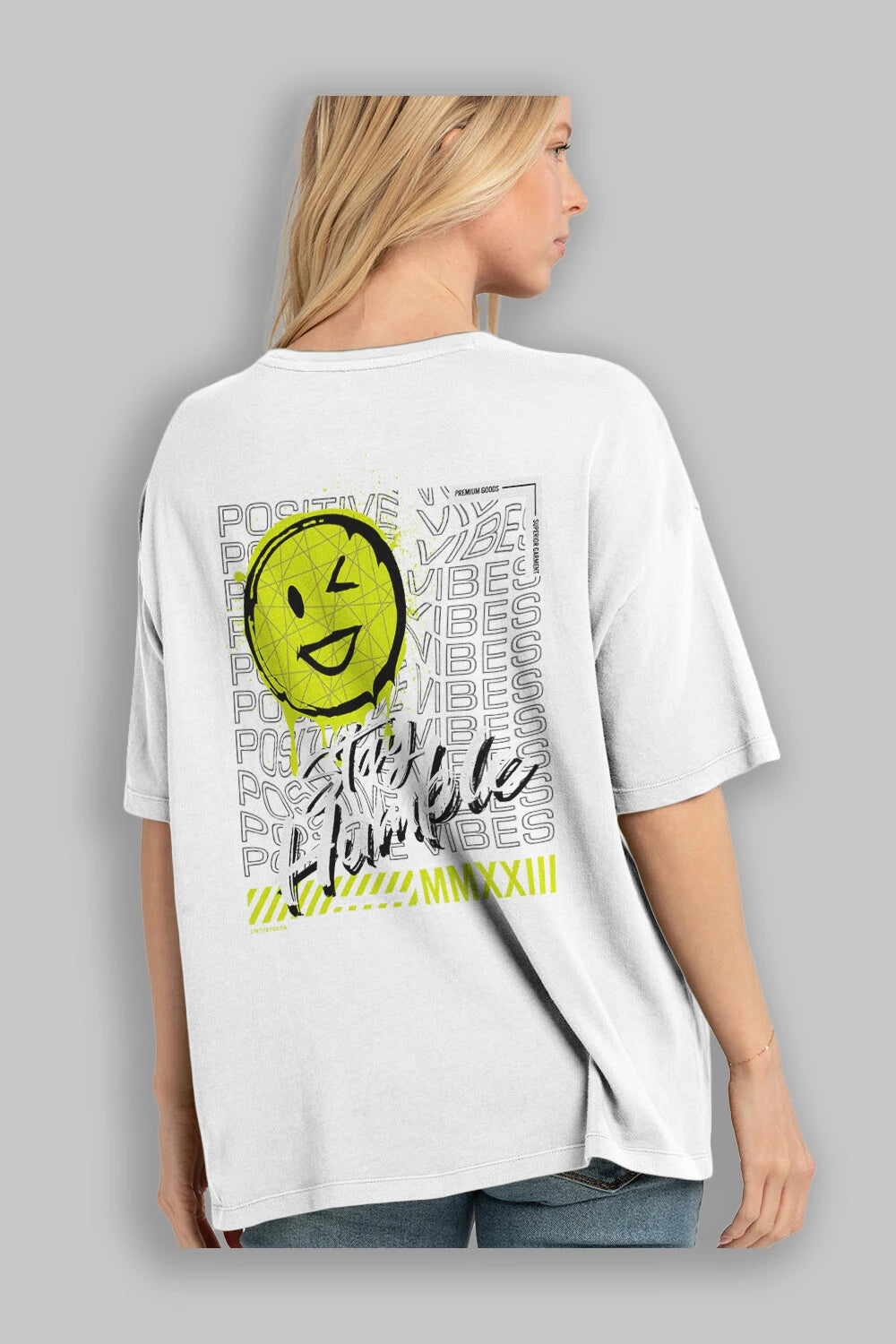 Stay Humble Arka Baskılı Oversize t-shirt Erkek Kadın Unisex