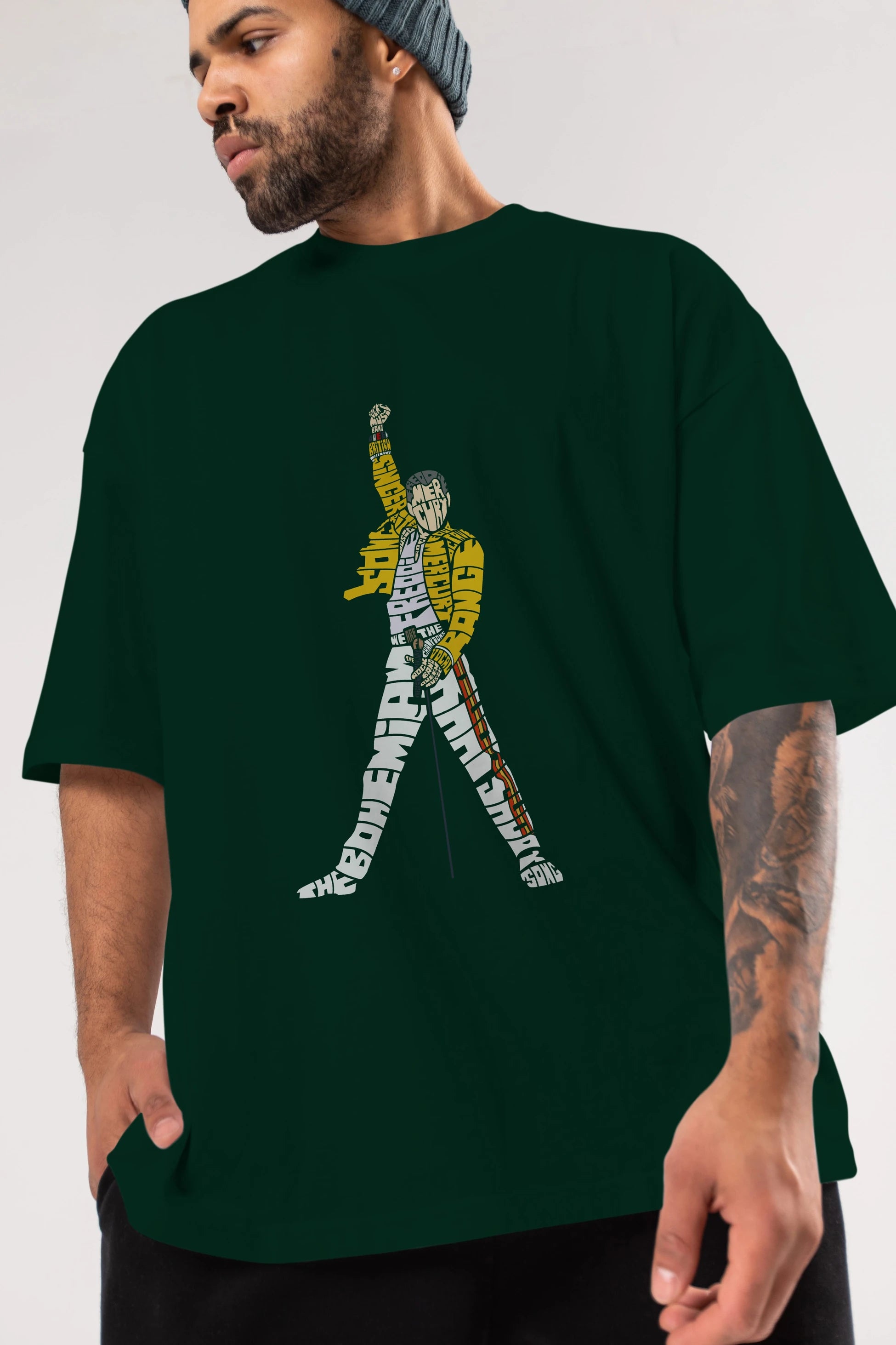 Freddy Mercury Ön Baskılı Oversize t-shirt %100 pamuk Erkek Kadın Unisex