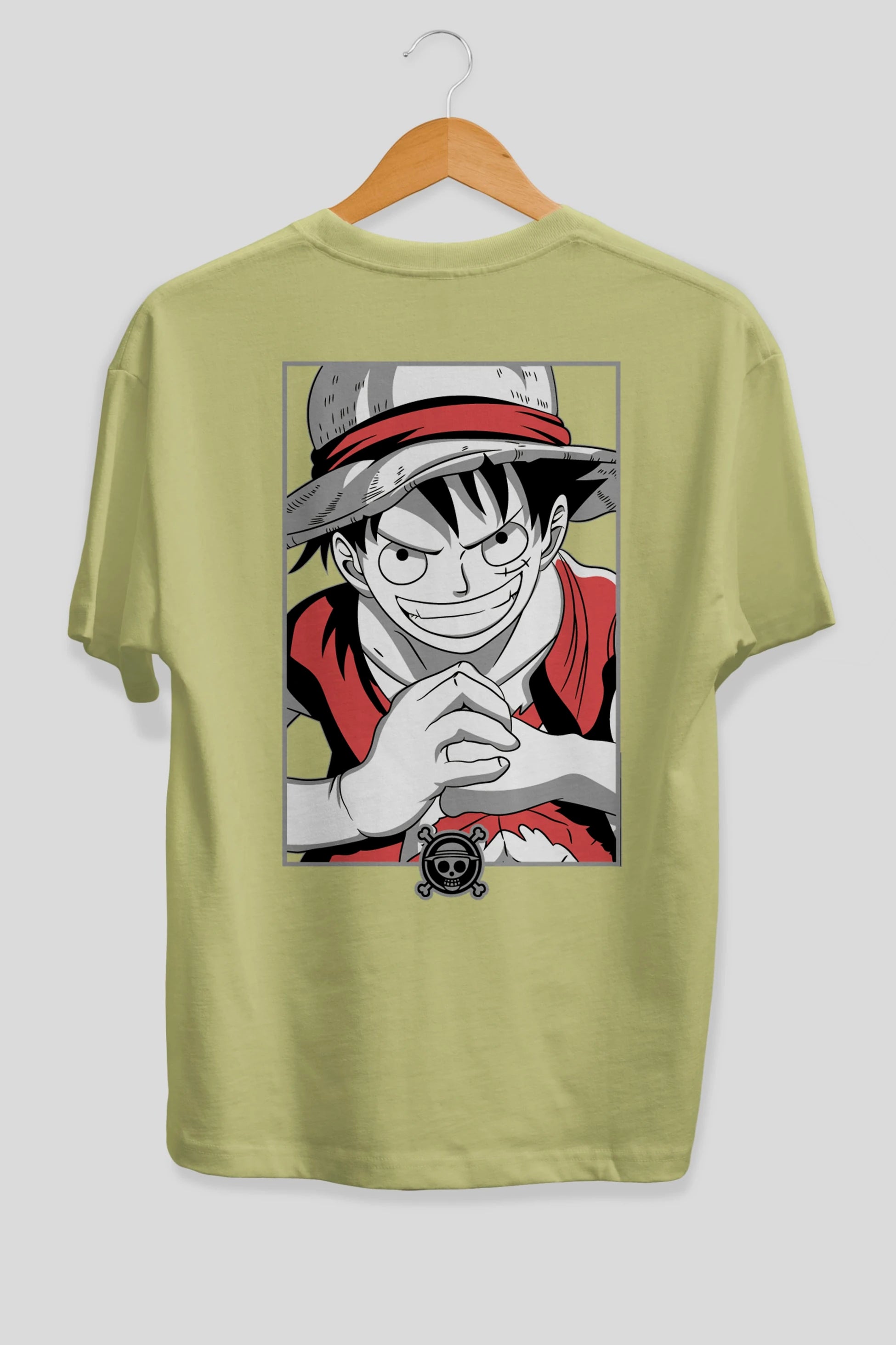 LUFF D. MONKEY OnePiece Anime Arka Baskılı Oversize t-shirt Erkek Kadın Unisex
