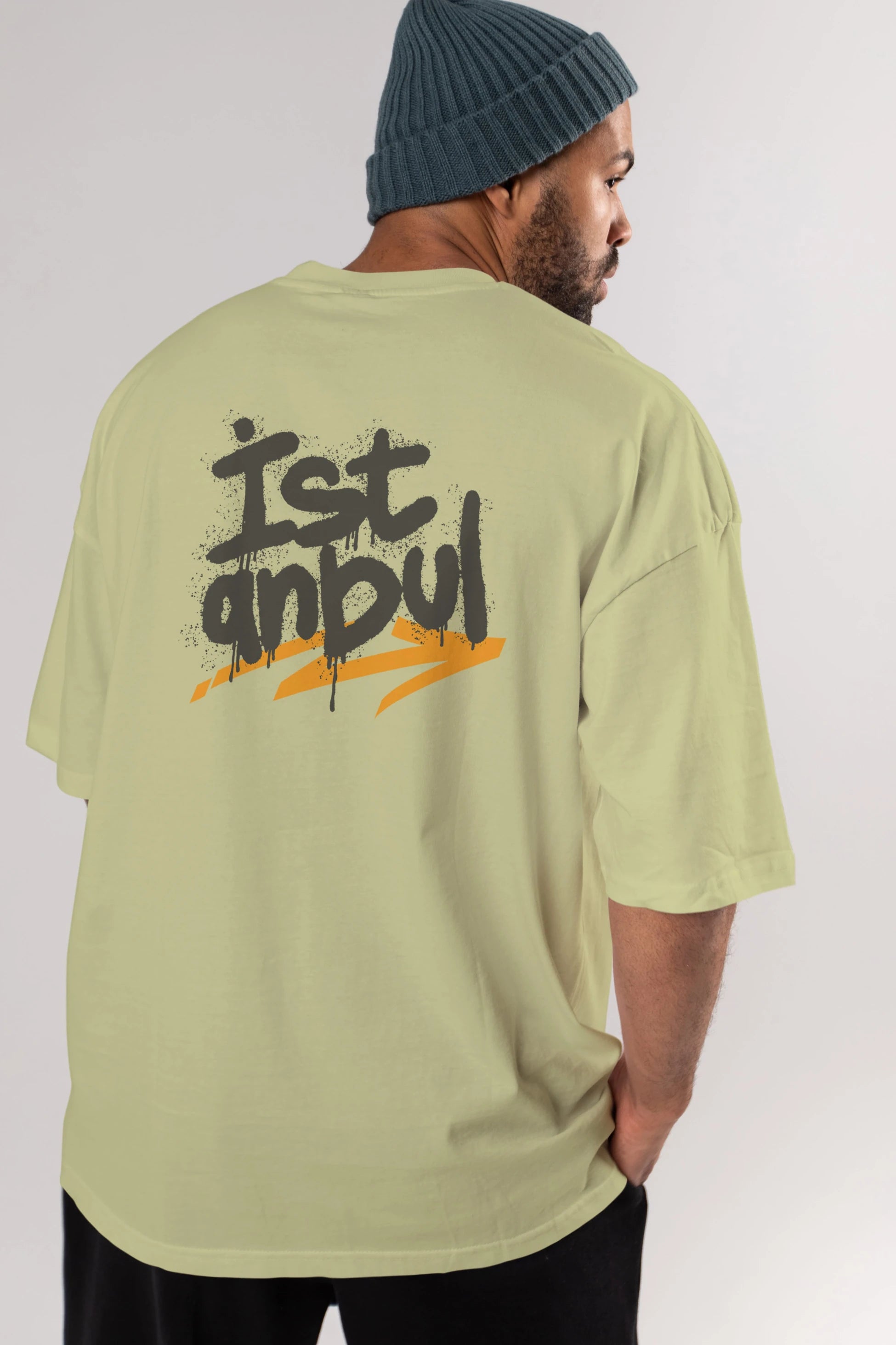istanbul Yazılı Arka Baskılı Oversize t-shirt Erkek Kadın Unisex