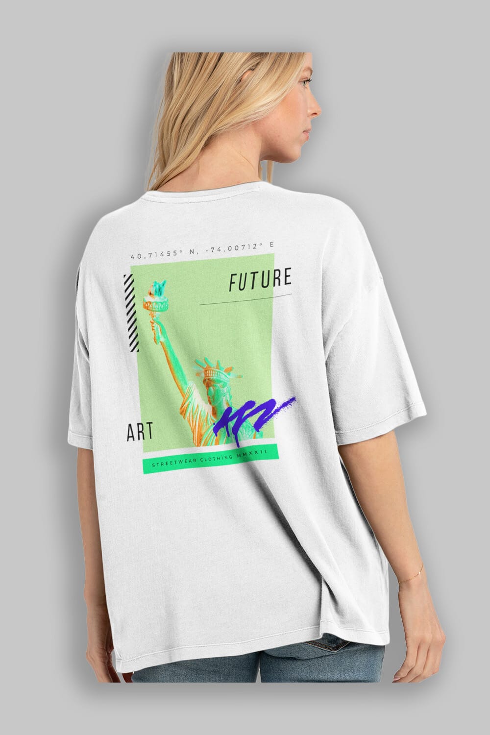 Future Streetwear Arka Baskılı Oversize t-shirt Erkek Kadın Unisex