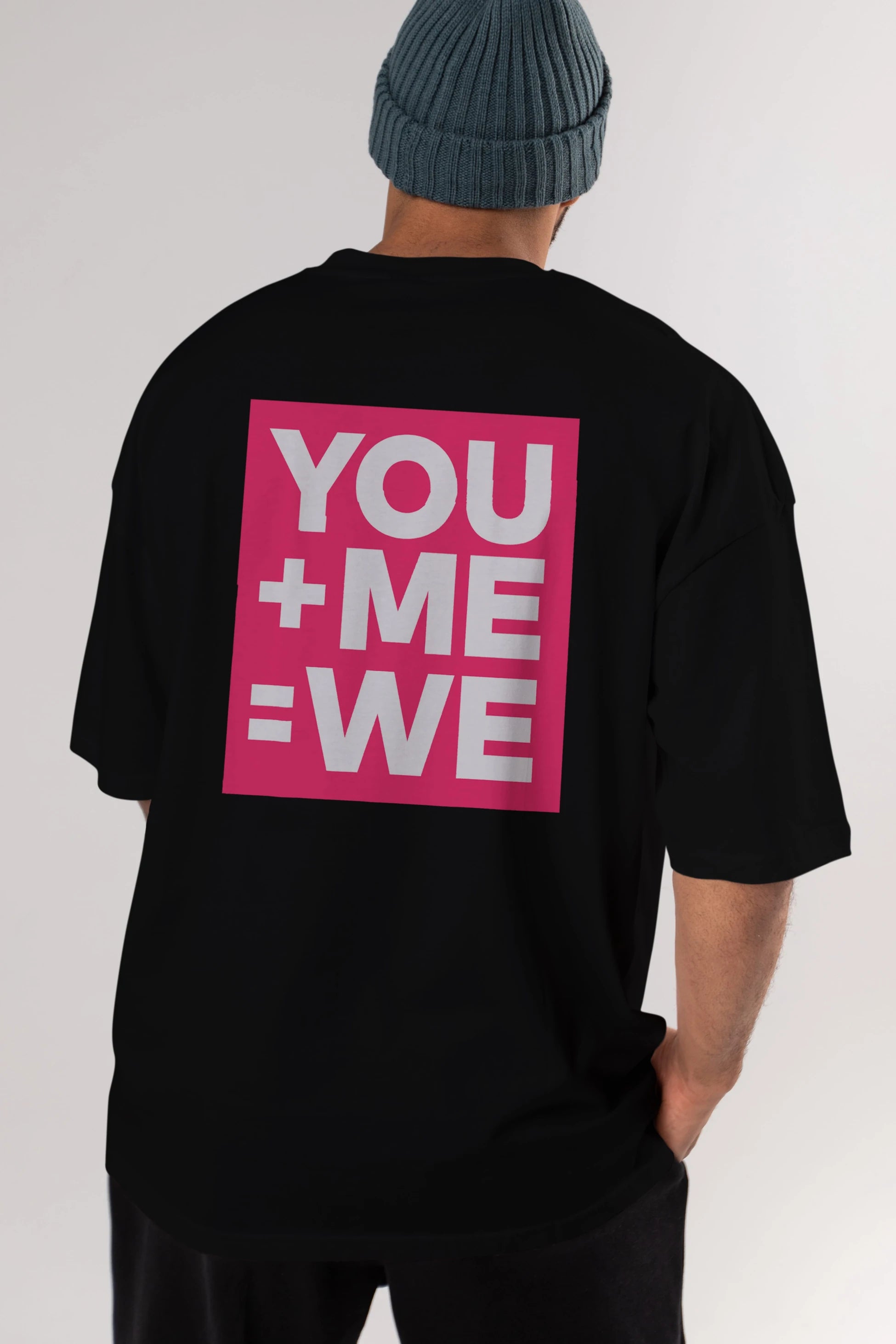 You Me We Yazılı Arka Baskılı Oversize t-shirt Erkek Kadın Unisex