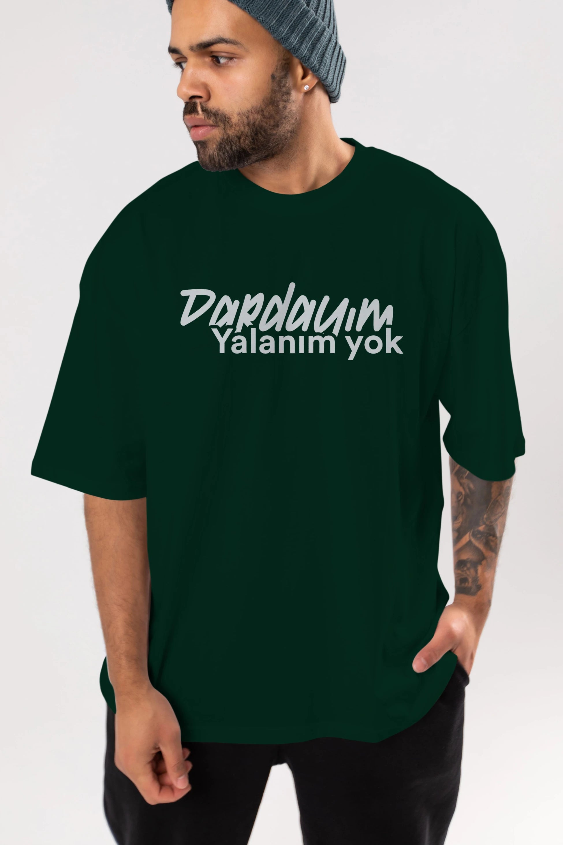 Dardayım Yalanım Yok Ön Baskılı Oversize t-shirt %100 pamuk Erkek Kadın Unisex