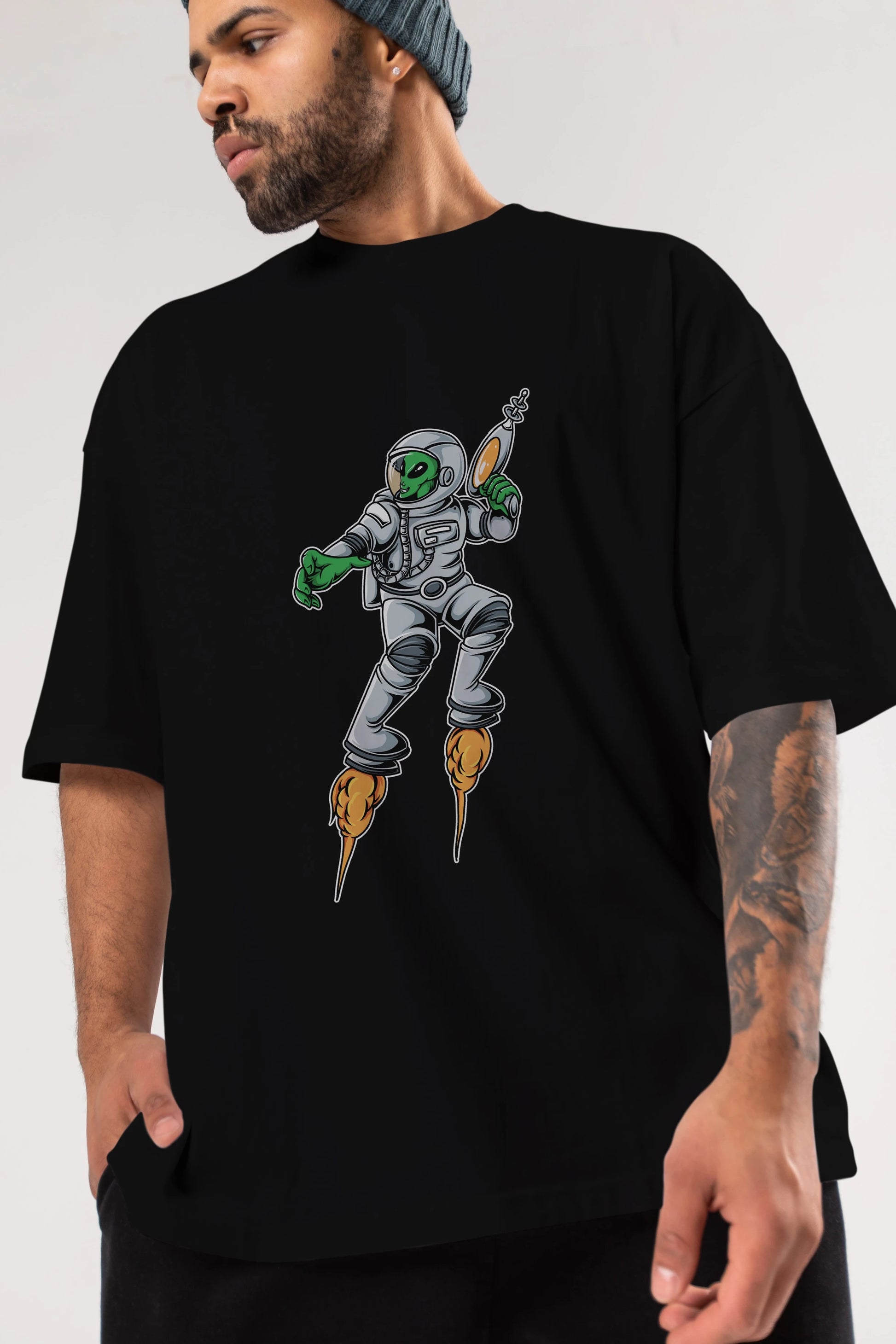 Alien Wars Tshirt Ön Baskılı Oversize t-shirt Erkek Kadın Unisex