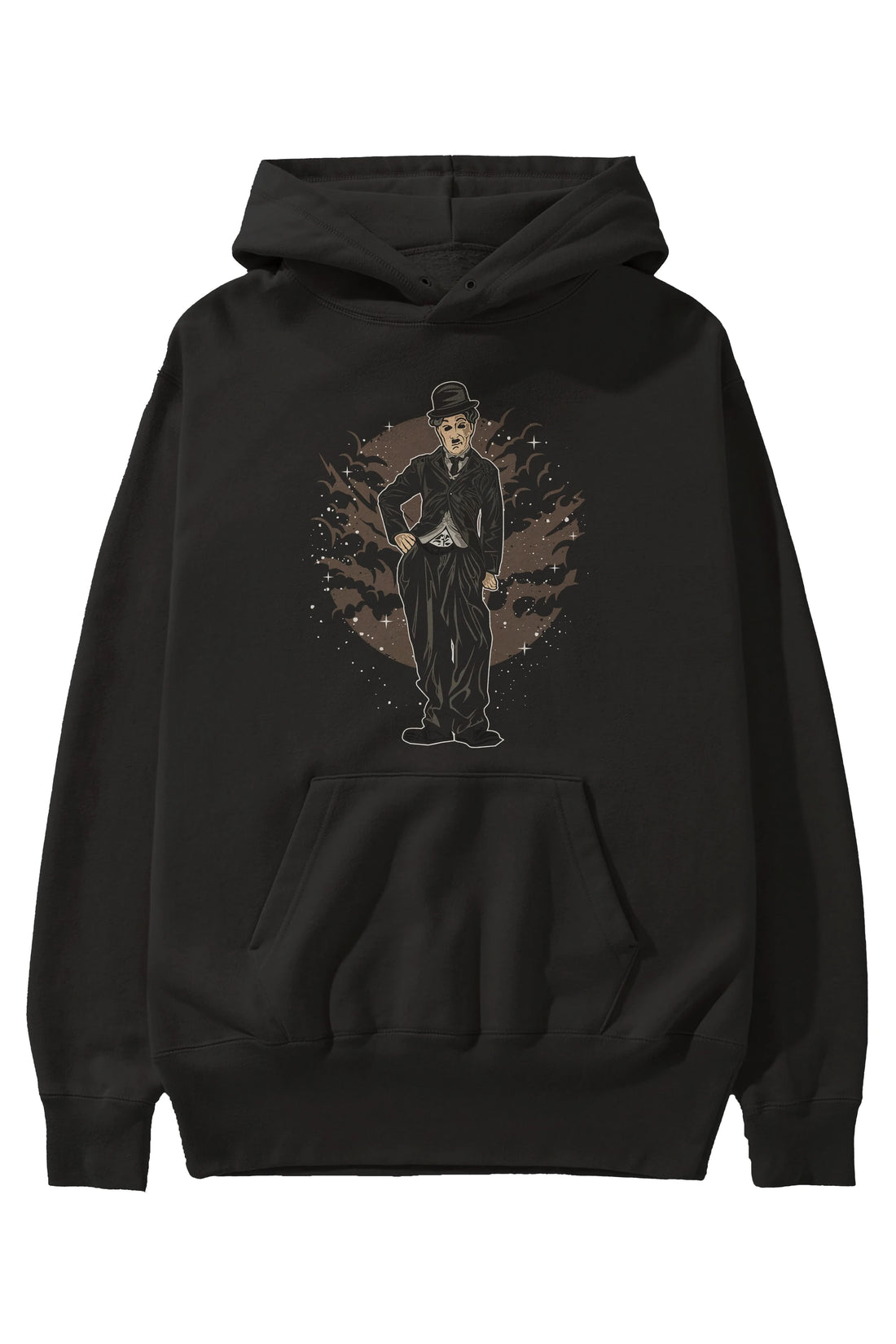 CHAPLIN Ön Baskılı Hoodie Oversize Kapüşonlu Sweatshirt Erkek Kadın Unisex