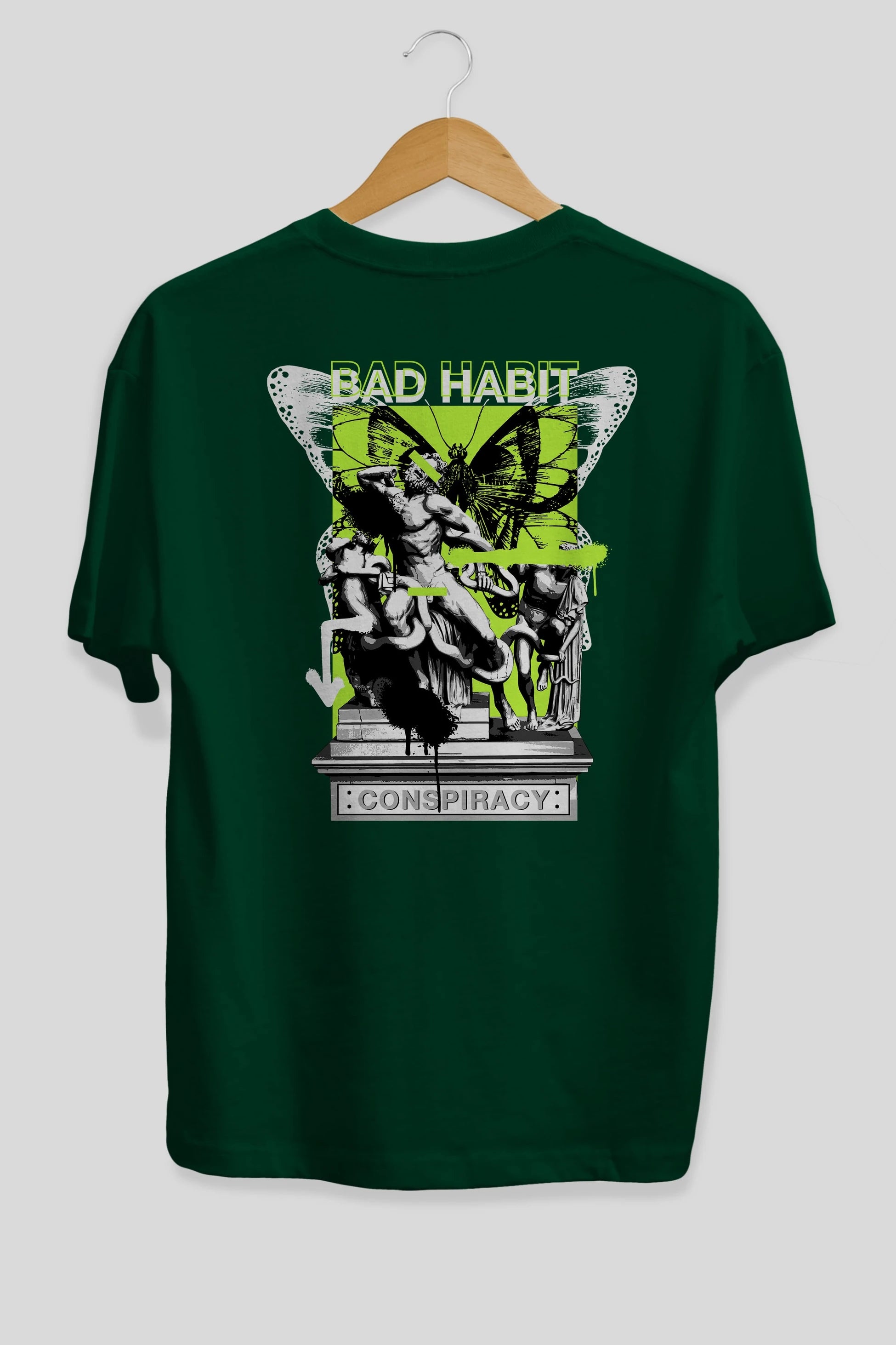 Bad Habit Arka Baskılı Oversize t-shirt Erkek Kadın Unisex