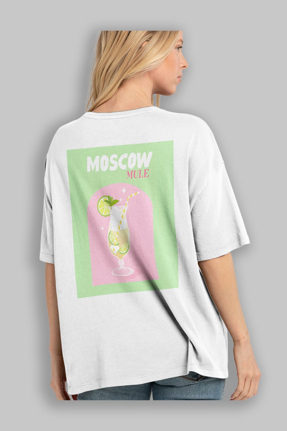 Moscow Mule 5 Arka Baskılı Oversize t-shirt Erkek Kadın Unisex %100 Pamuk Bisiklet Yaka tişort